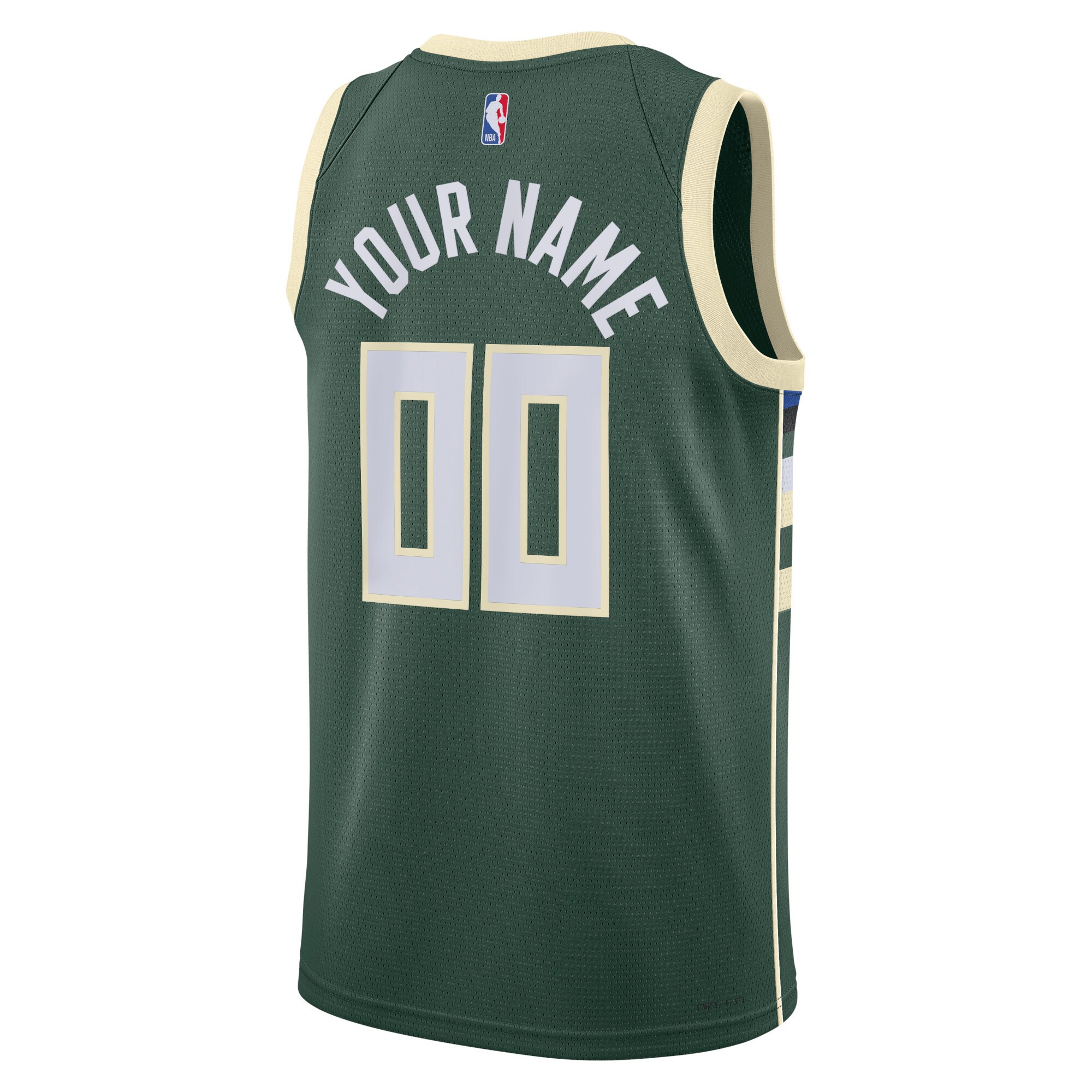 Milwaukee Bucks  Unisex Swingman Custom Jersey Hunter Green - Icon Edition