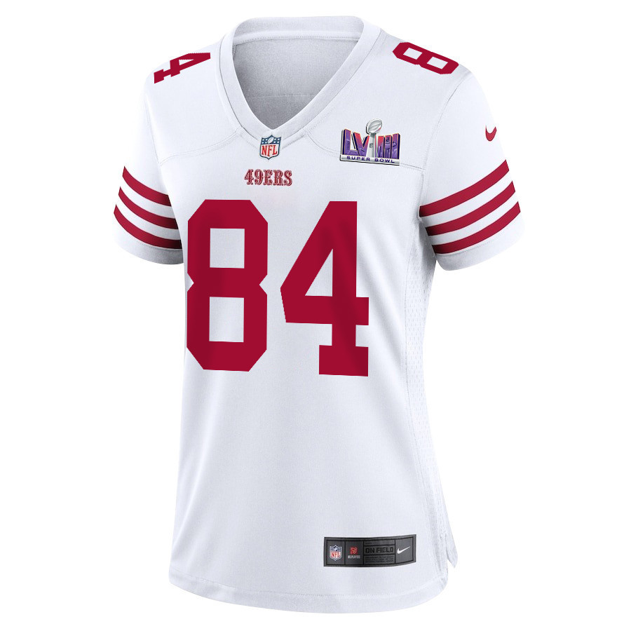 Chris Conley 84 San Francisco 49ers Super Bowl LVIII Patch Game Women Jersey - White