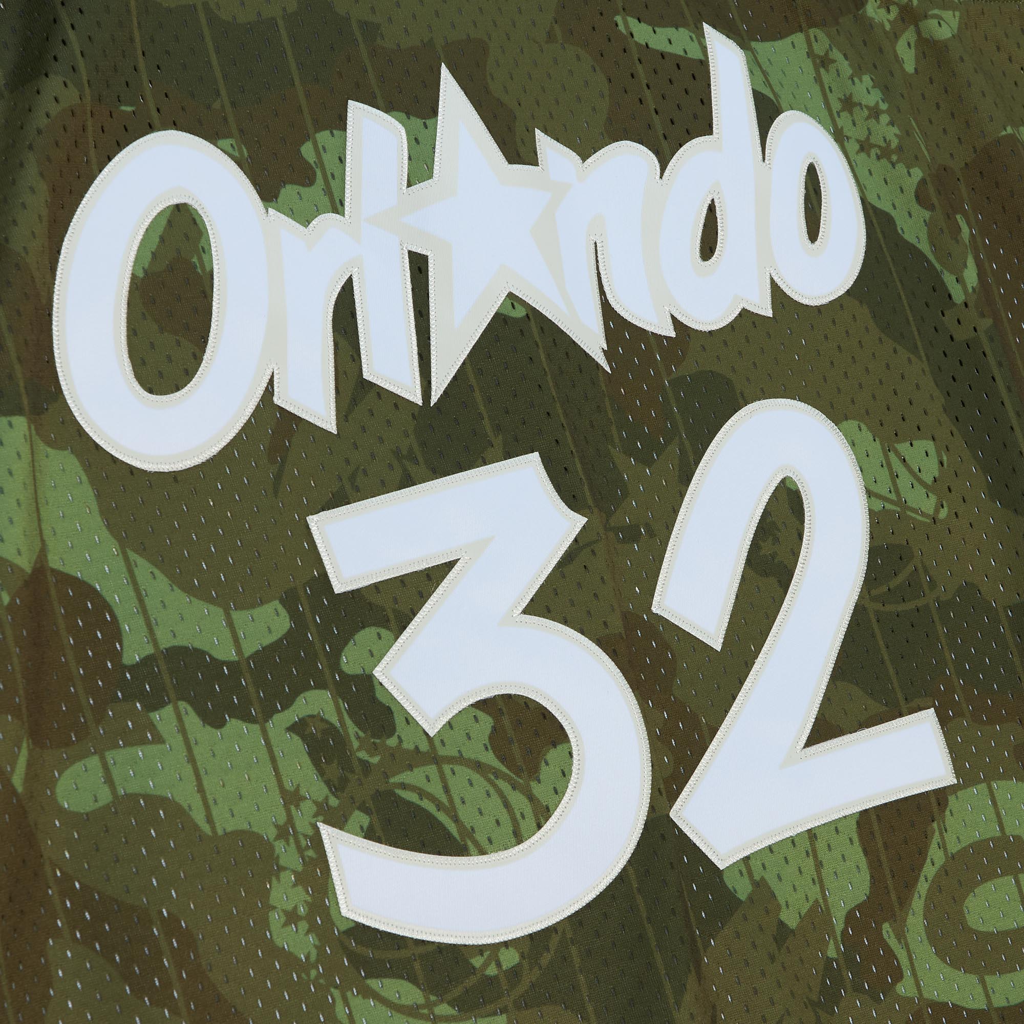Shaquille O'Neal Orlando Magic Mitchell & Ness Hardwood Classics 1994\/95 Ghost Green Swingman Jersey - Camo