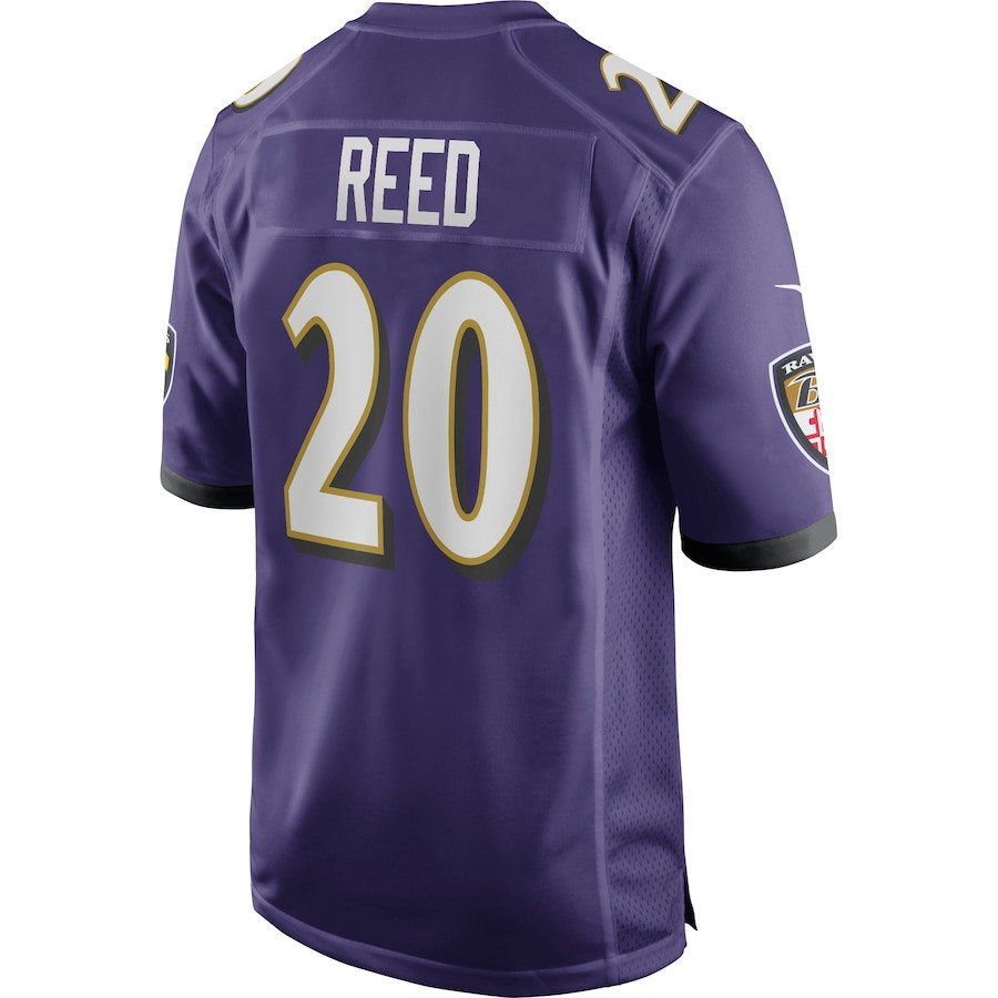 Ed Reed #20 Baltimore Ravens Super Bowl LIX Jersey - Men's - Purple