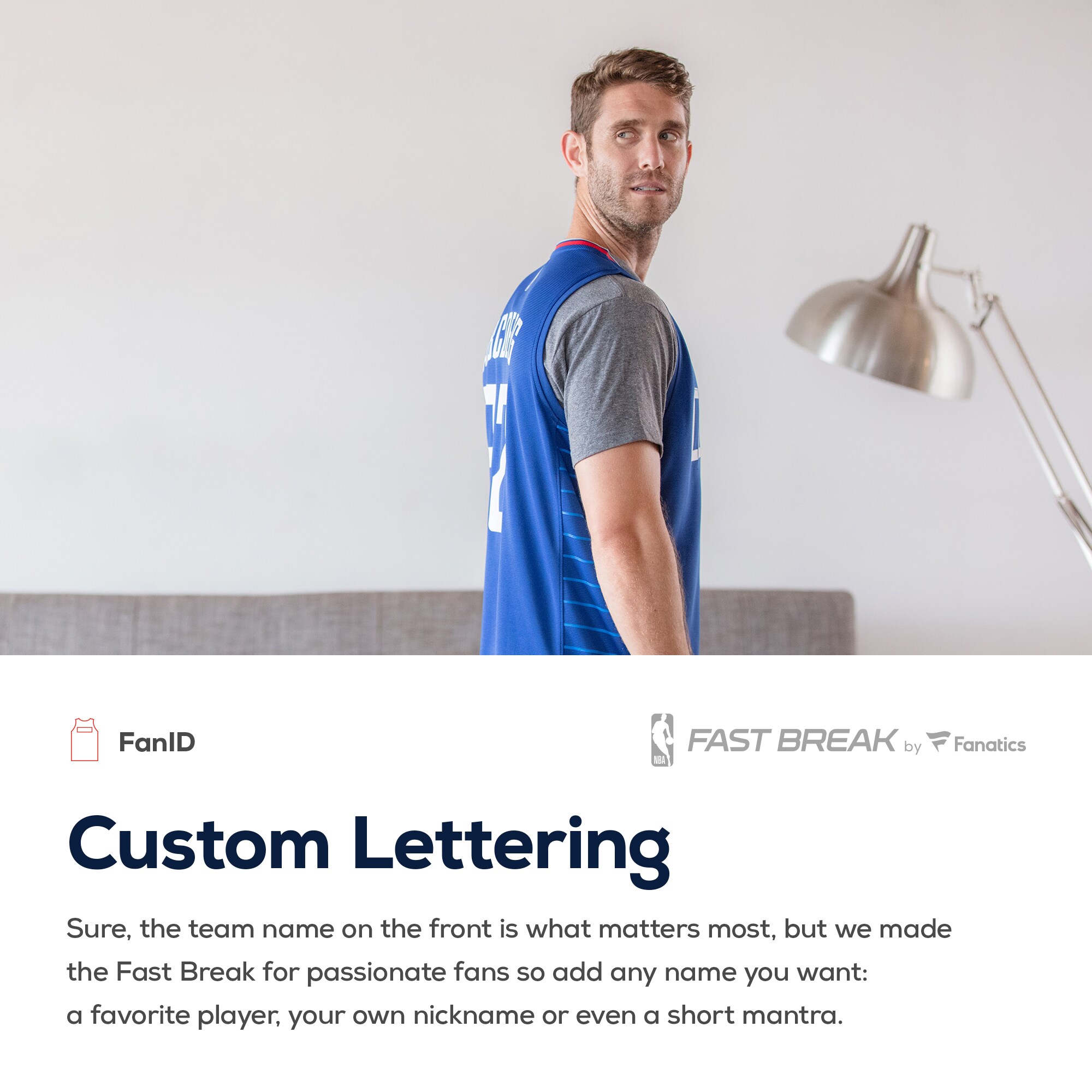 LA Clippers Fanatics Youth Fast Break Custom Replica Jersey Royal - Icon Edition