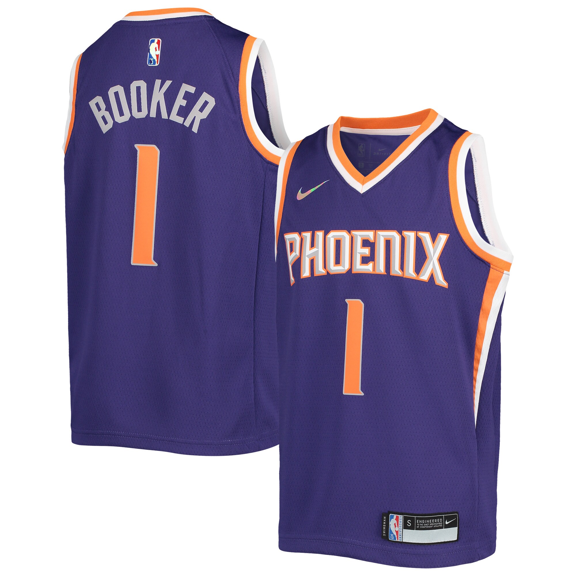Devin Booker Phoenix Suns Youth 2021\/22 Diamond Swingman Jersey - Icon Edition - Purple