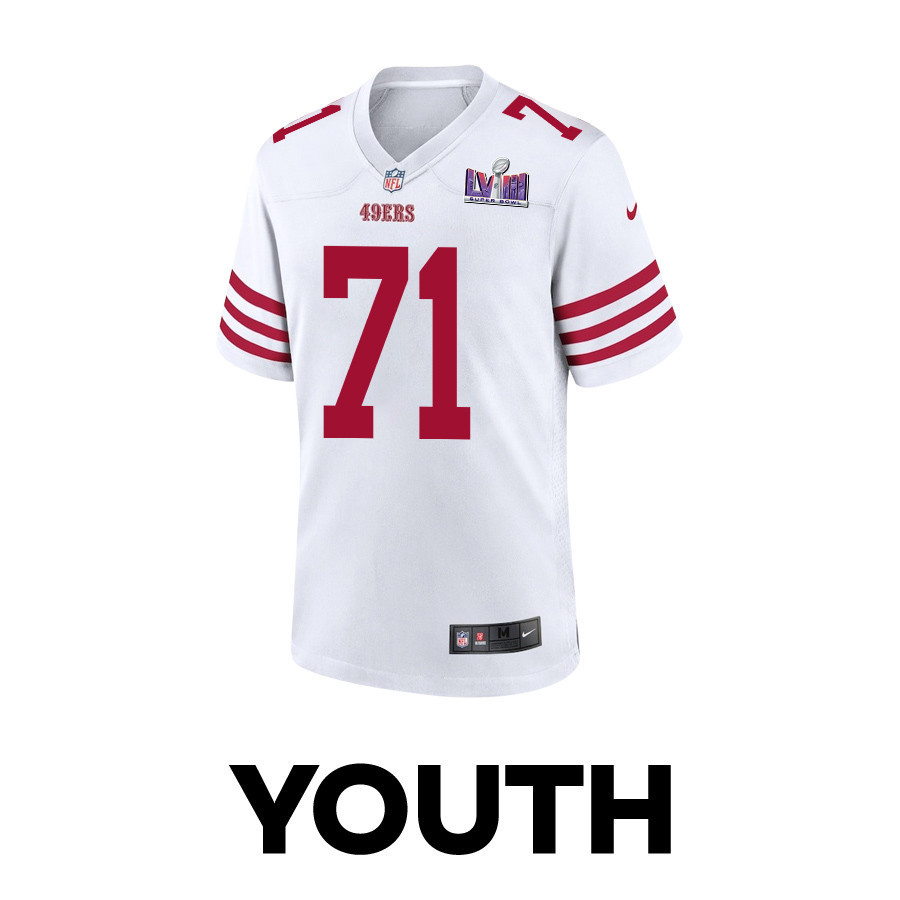 Trent Williams 71 San Francisco 49ers Super Bowl LVIII Patch Game YOUTH Jersey - White