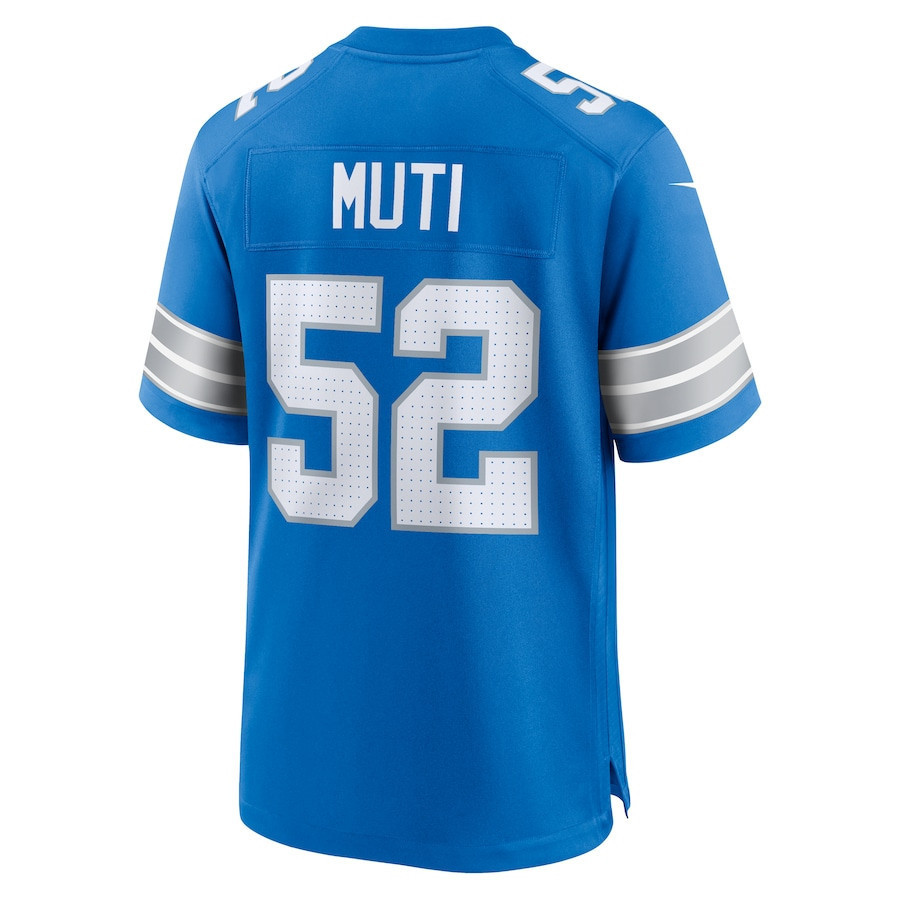 Netane Muti #52 Detroit Lions Super Bowl LIX Jersey - Men's - Blue