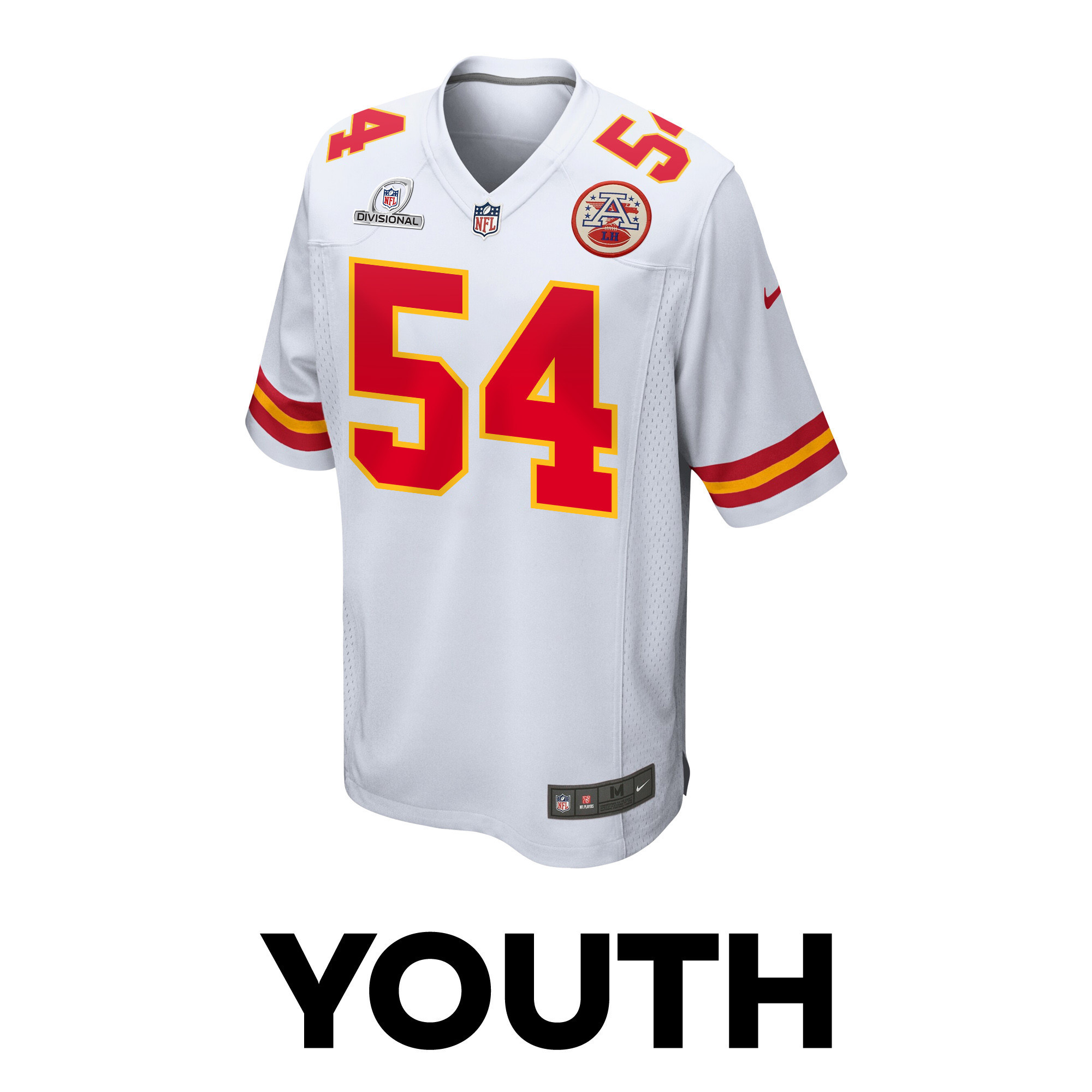 Leo Chenal 54 Kansas City Chiefs Super Bowl LVIII Patch Game YOUTH Jersey - White