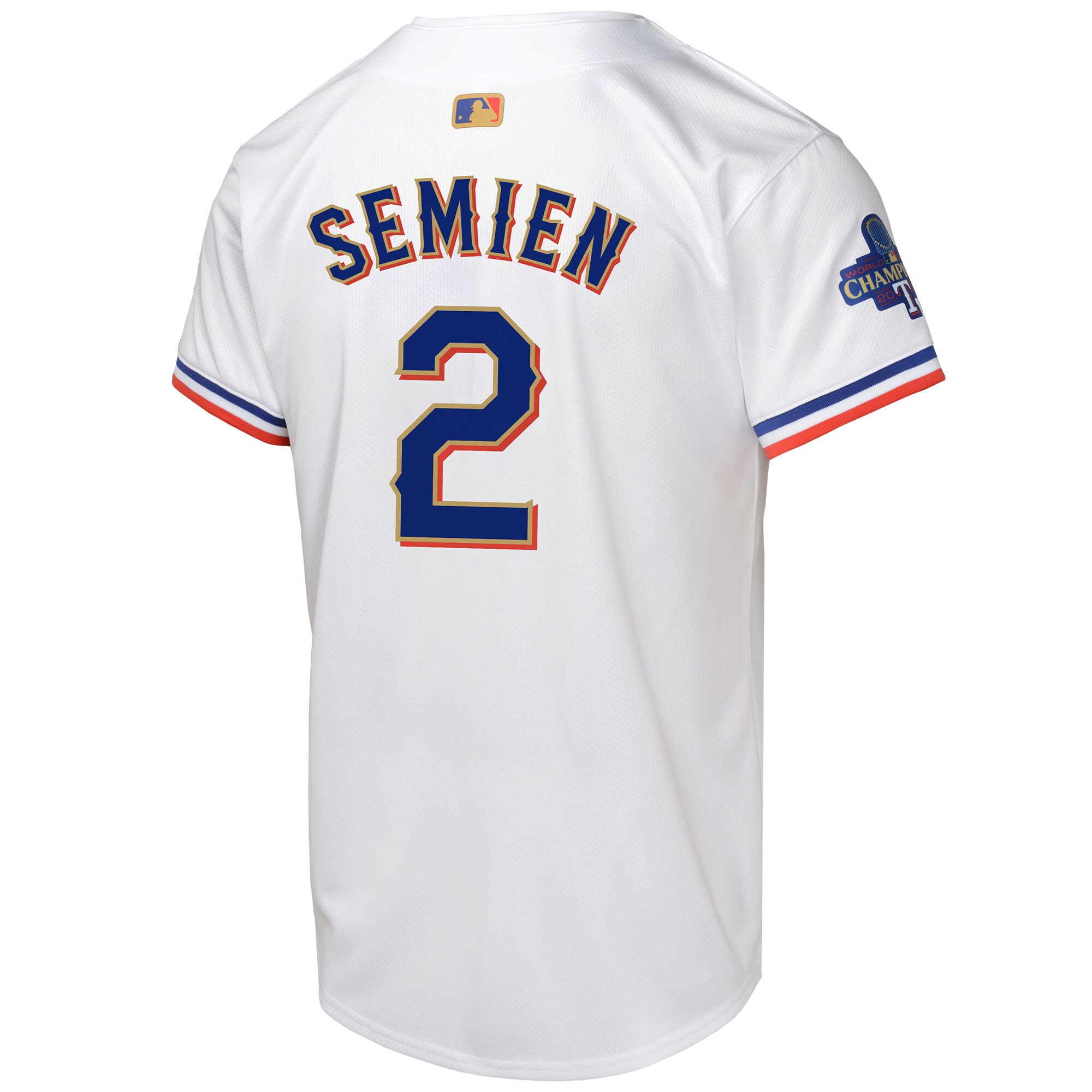 Marcus Semien Texas Rangers  Youth 2024 Gold Collection Limited Player Jersey White