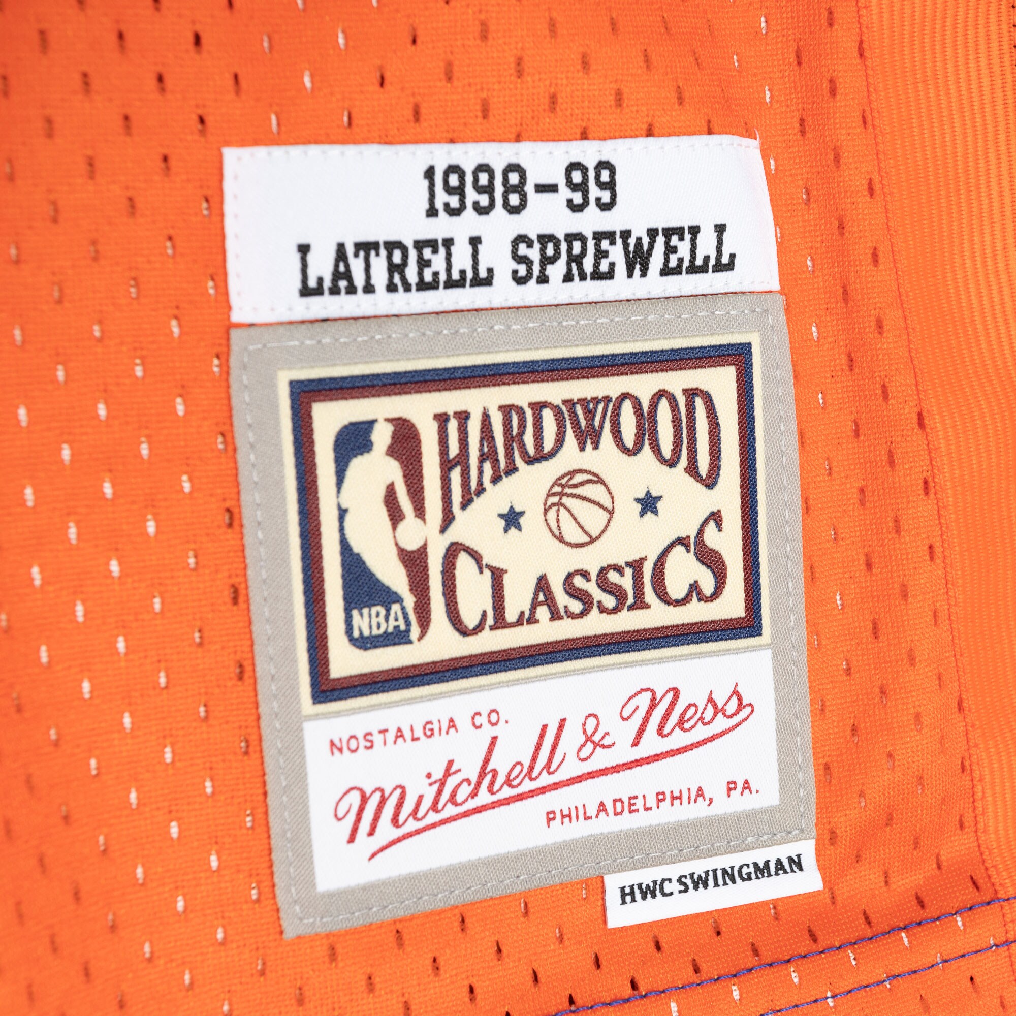 Latrell Sprewell New York Knicks Mitchell & Ness Hardwood Classics 1998\/99 Split Swingman Jersey - Blue\/Orange