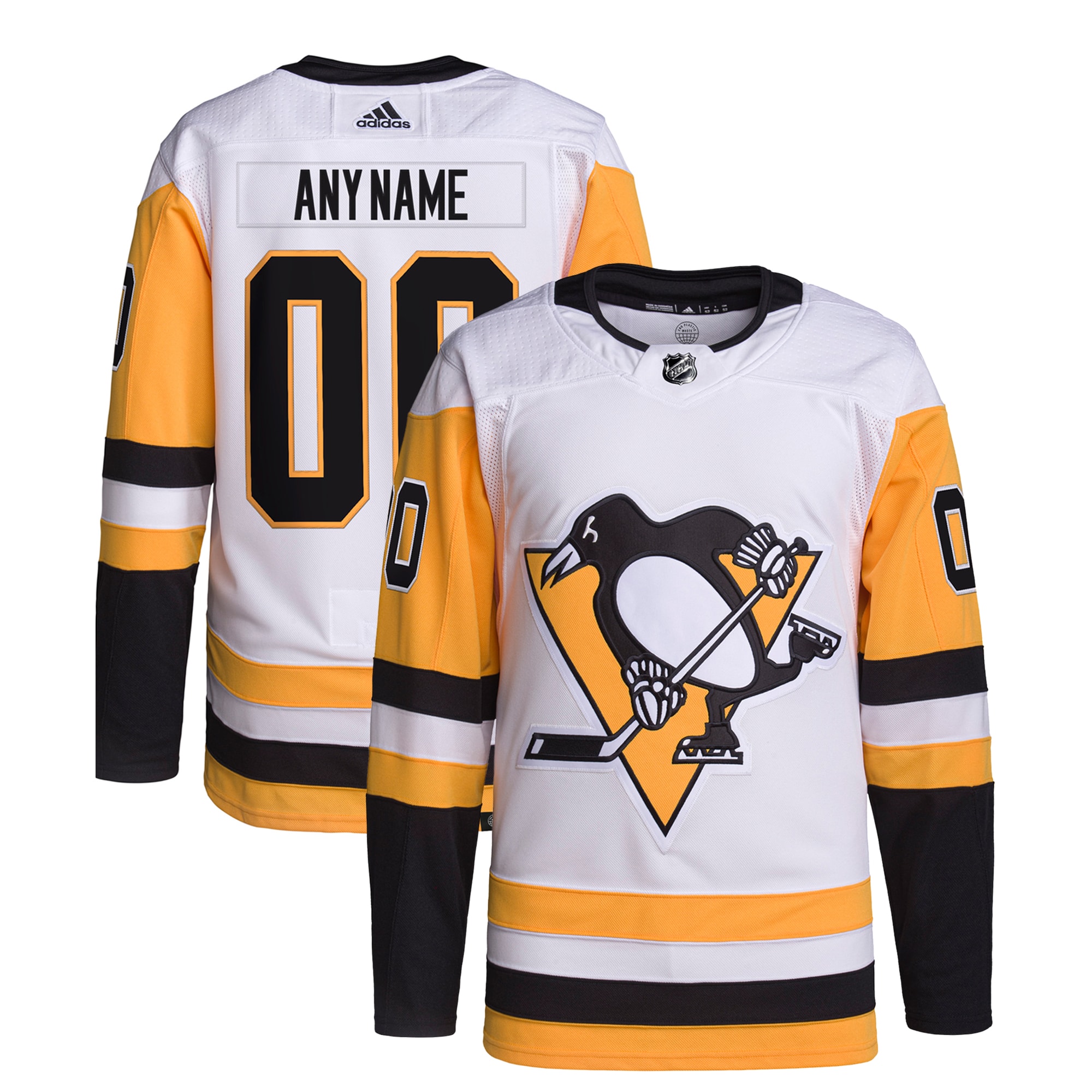 Pittsburgh Penguins adidas Away Primegreen Authentic Custom Jersey - White