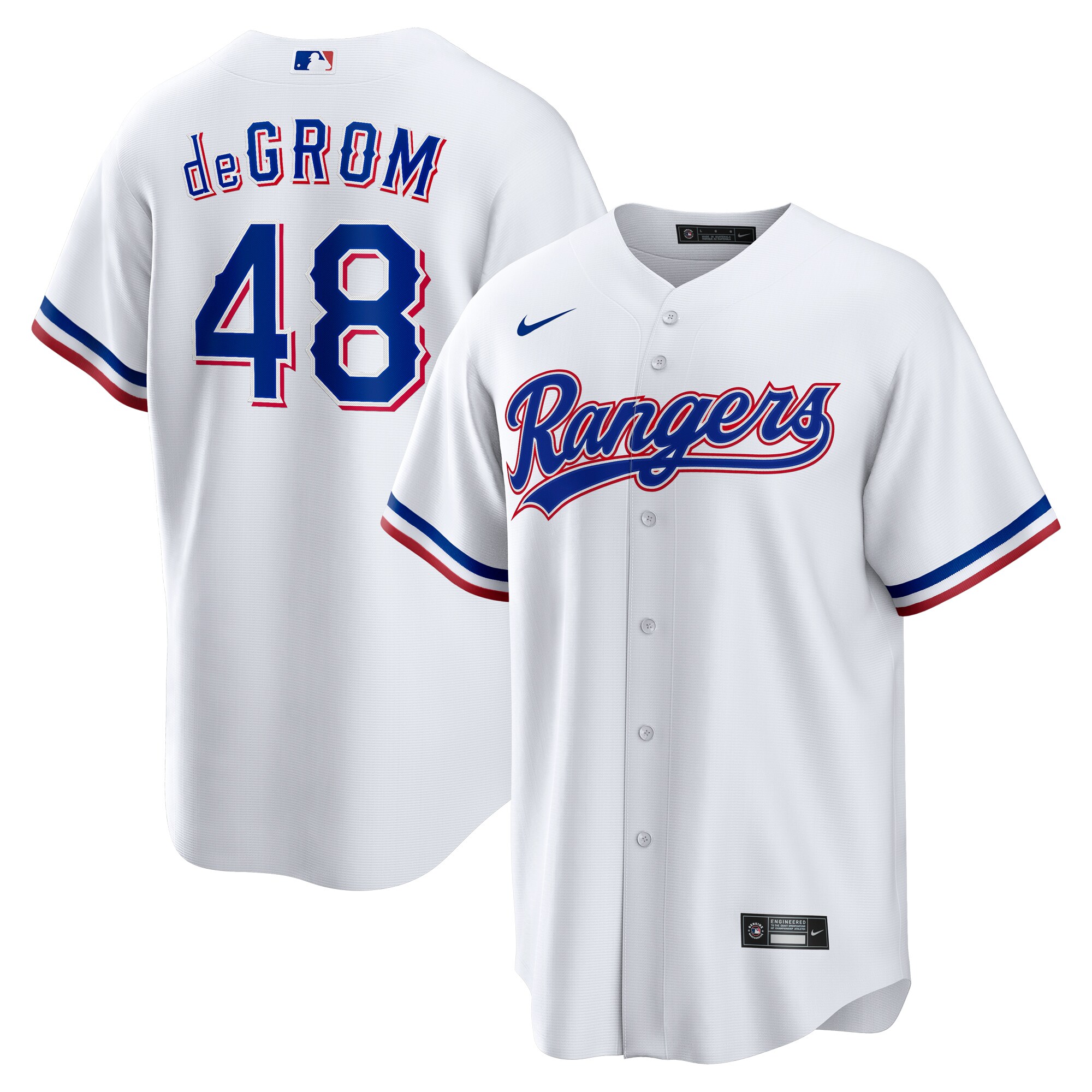 Jacob deGrom Texas Rangers  Home Replica Player Jersey - White