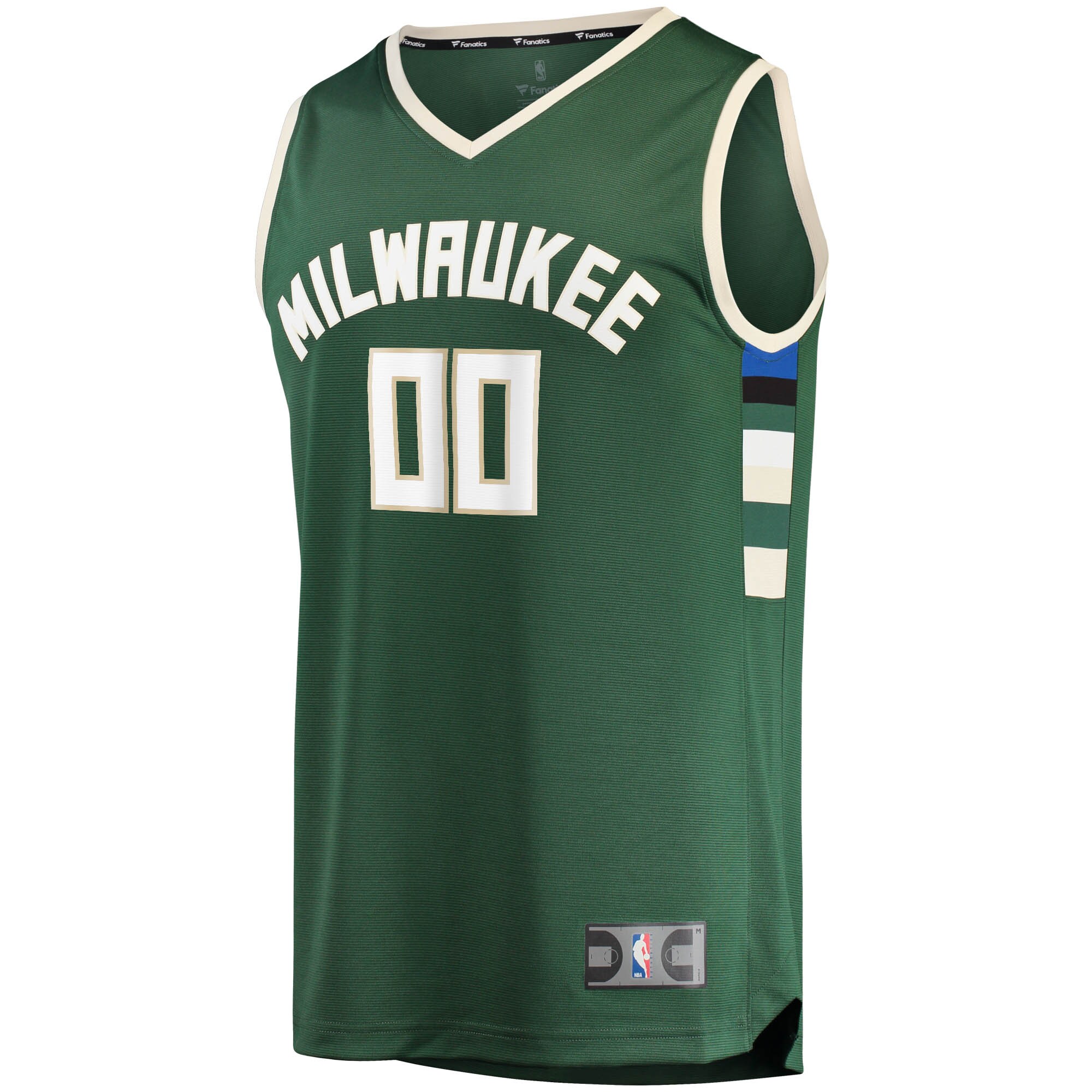 Milwaukee Bucks Fanatics Youth Fast Break Custom Replica Jersey Hunter Green - Icon Edition