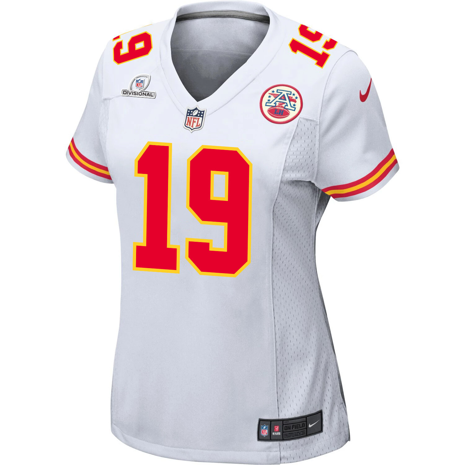 Kadarius Toney 19 Kansas City Chiefs Super Bowl LVIII Patch Game Women Jersey - White