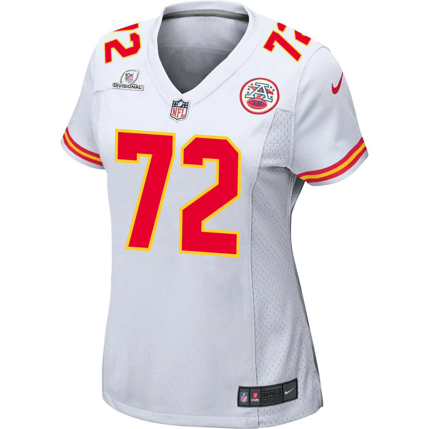 Chukwuebuka Godrick 72 Kansas City Chiefs Super Bowl LVIII Patch Game Women Jersey - White