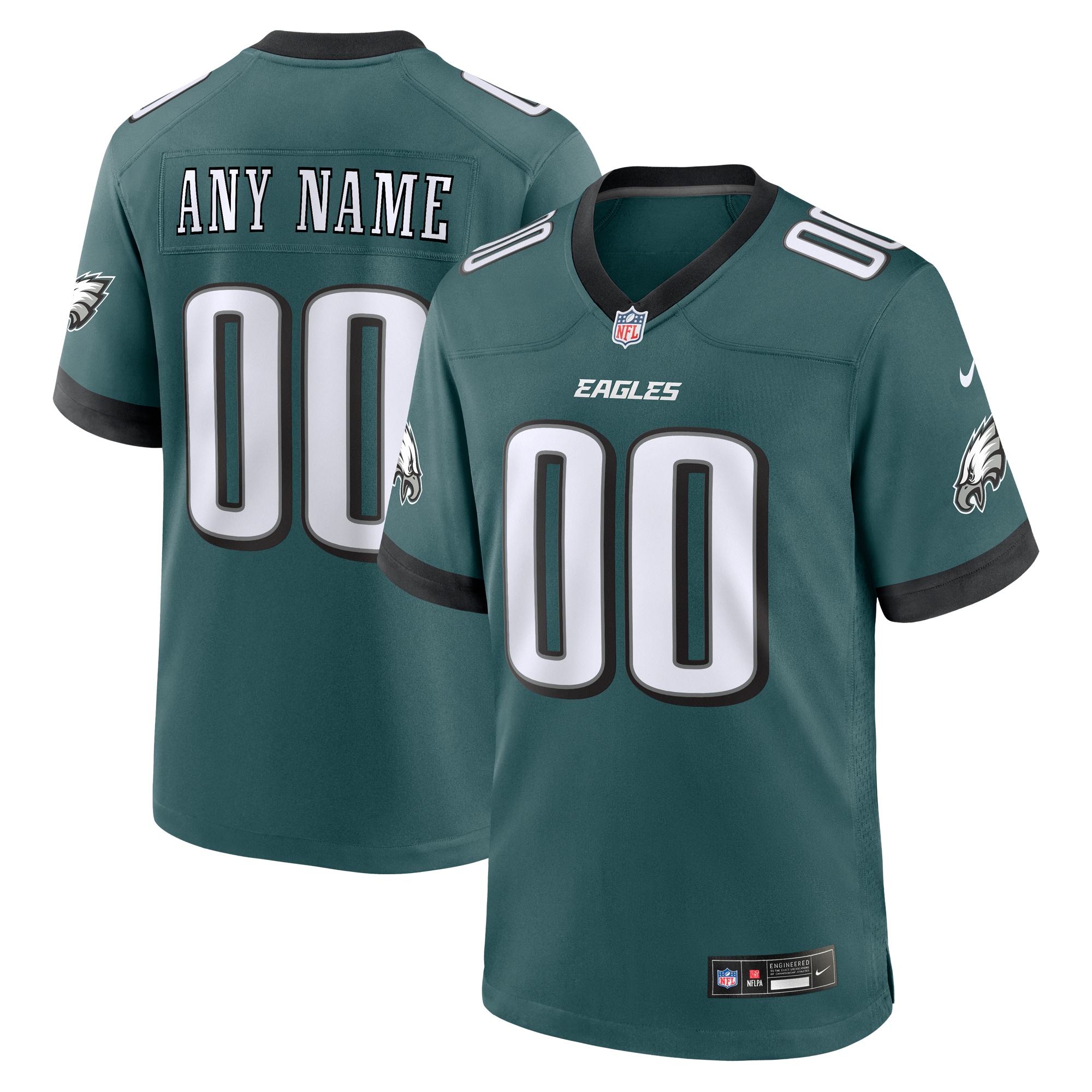 Philadelphia Eagles  Custom Game Jersey - Midnight Green