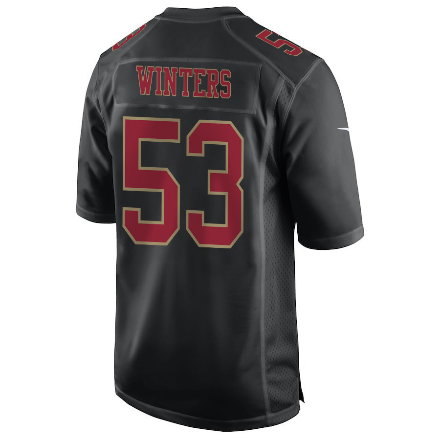 Dee Winters 53 San Francisco 49ers Super Bowl LVIII Patch Fashion Game Men Jersey - Carbon Black