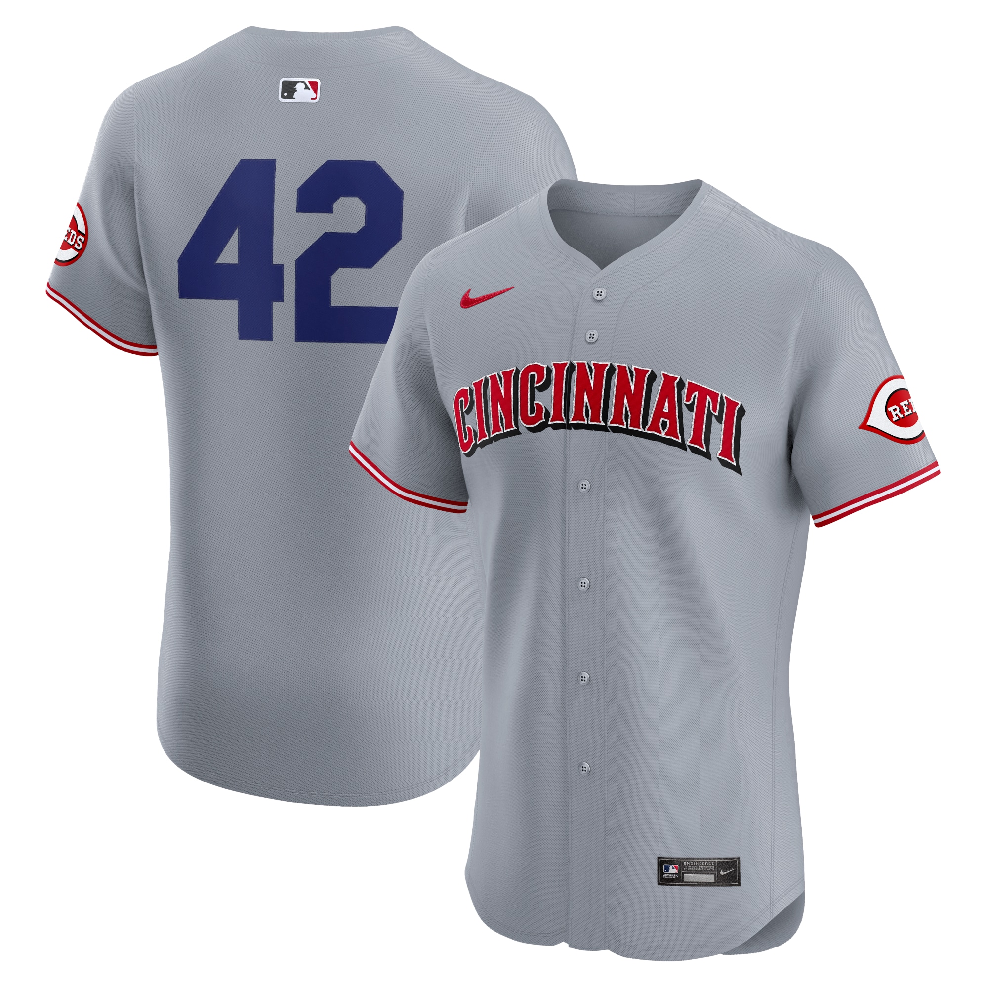 Cincinnati Reds  Road 2024 Jackie Robinson Day Elite Jersey - Gray