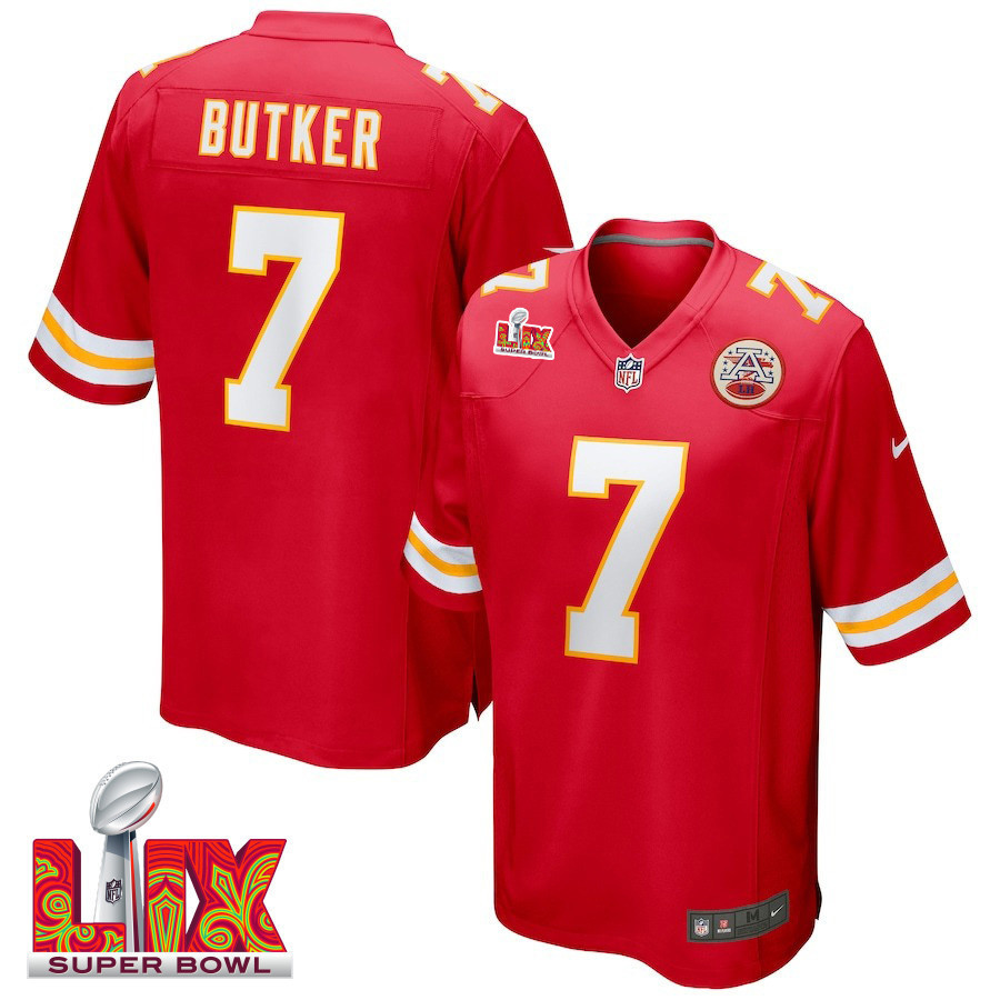 Harrison Butker #7 Kansas City Chiefs Super Bowl LIX Jersey - Men's - Red