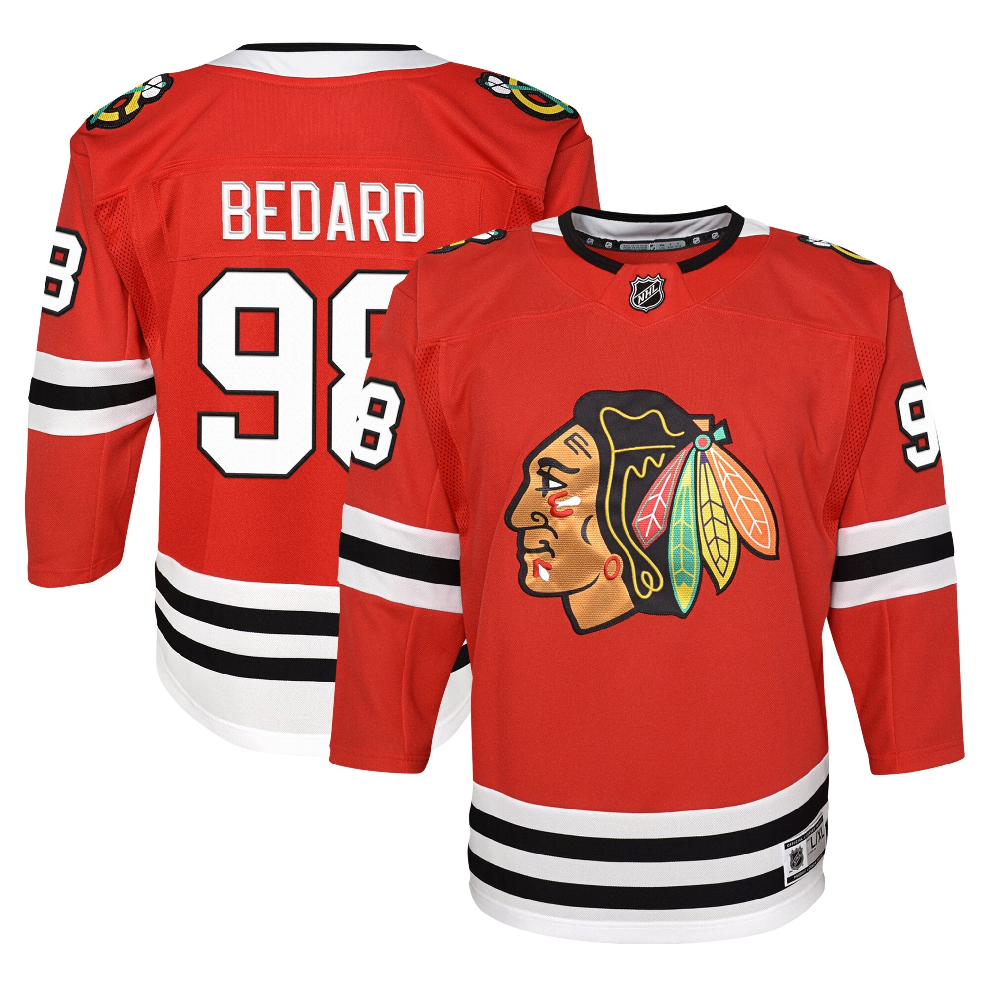 Connor Bedard Chicago Blackhawks Youth Home PremierPlayer Jersey - Red