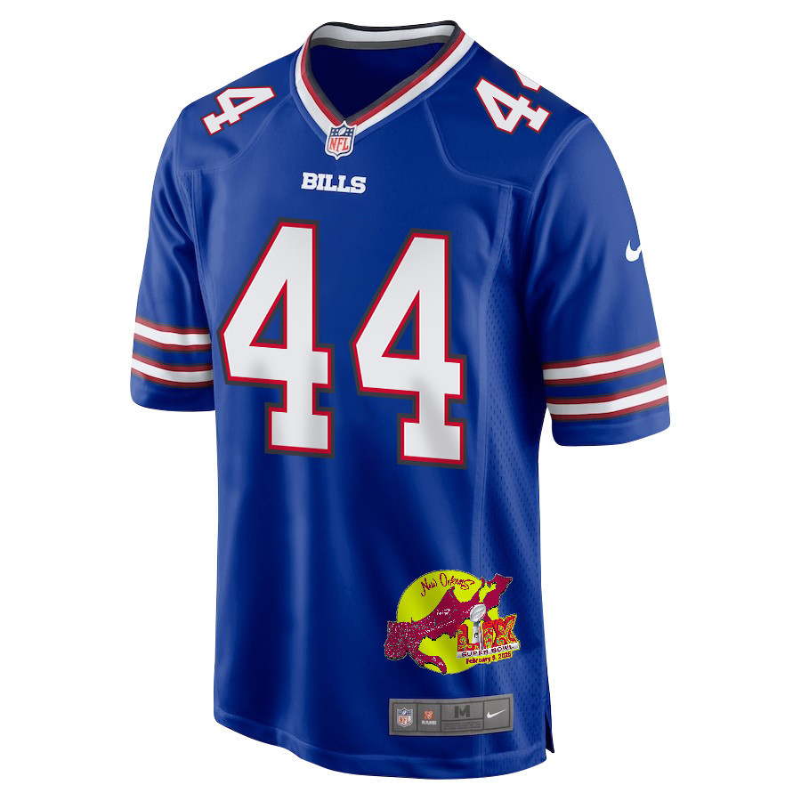 Joe Andreessen 44 Buffalo Bills Super Bowl LIX New Orleans Patch Game Men Jersey - Royal