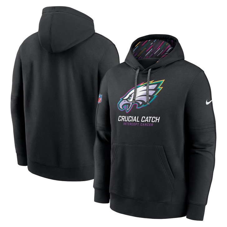 Philadelphia Eagles 2024 Crucial Catch Club Pullover Hoodie - Black