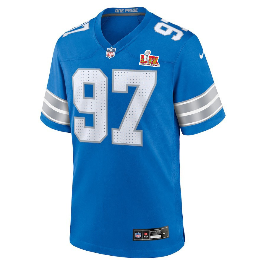 Aidan Hutchinson #97 Detroit Lions Super Bowl LIX Jersey - Men's - Blue