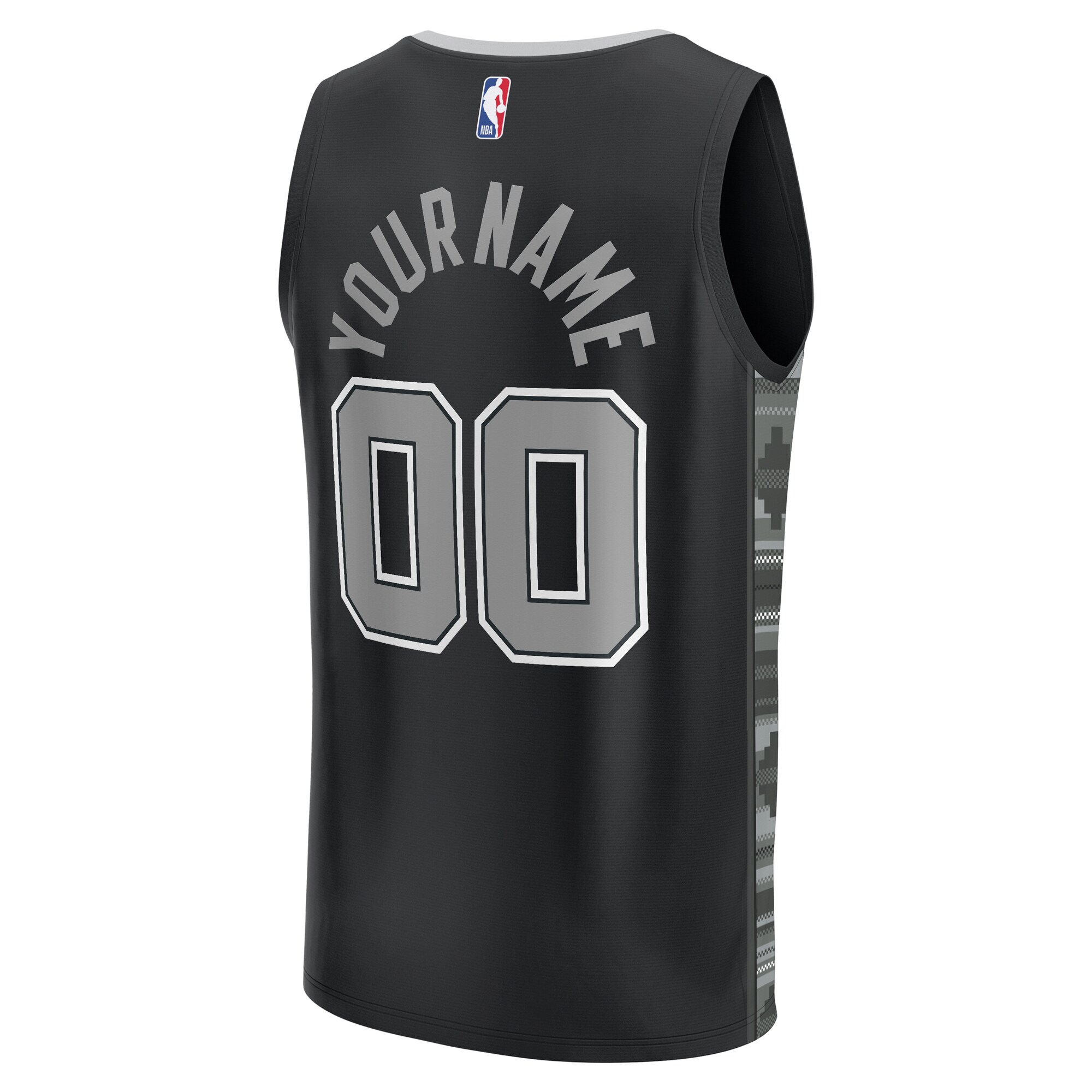 San Antonio Spurs Fanatics  Fast Break Custom Replica Jersey - Black - Statement Edition