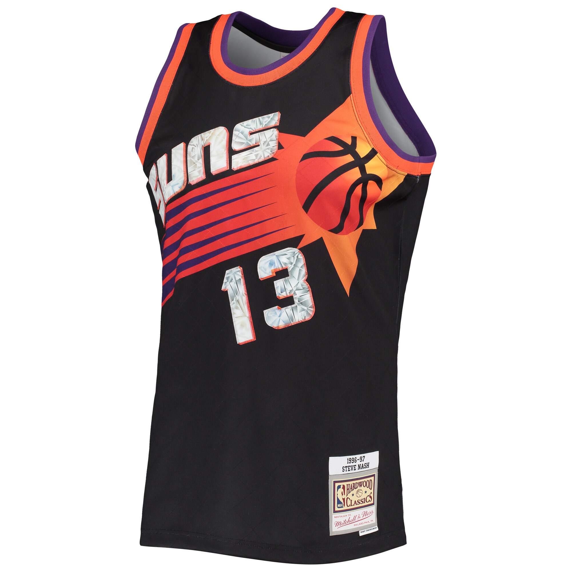 Steve Nash Phoenix Suns Mitchell & Ness 1996\/97 Hardwood Classics NBA 75th Anniversary Diamond Swingman Jersey - Black