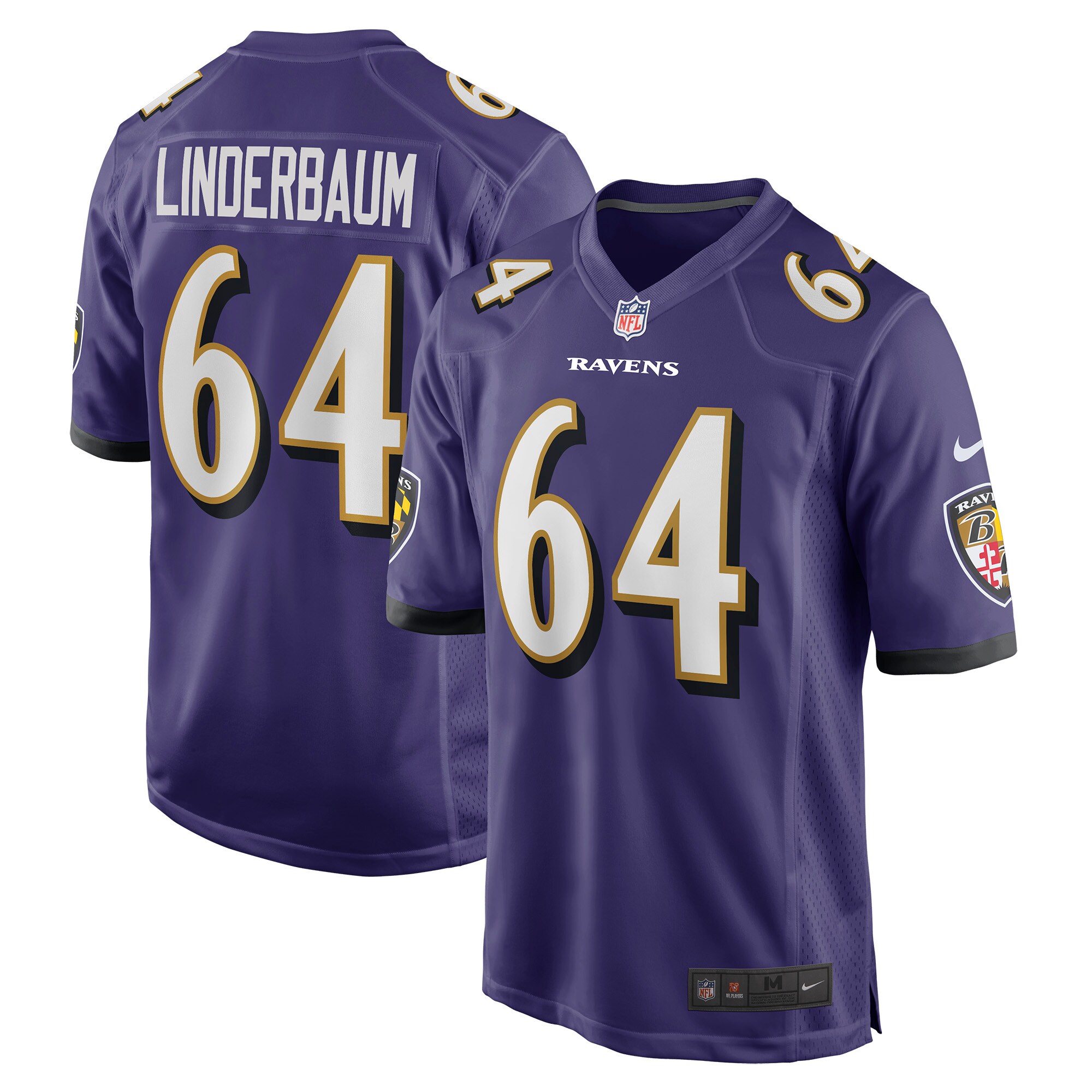 Tyler Linderbaum Baltimore Ravens  Player Game Jersey - Purple