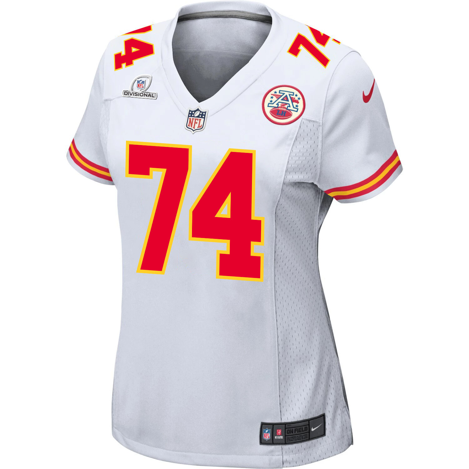 Jawaan Taylor 74 Kansas City Chiefs Super Bowl LVIII Patch Game Women Jersey - White