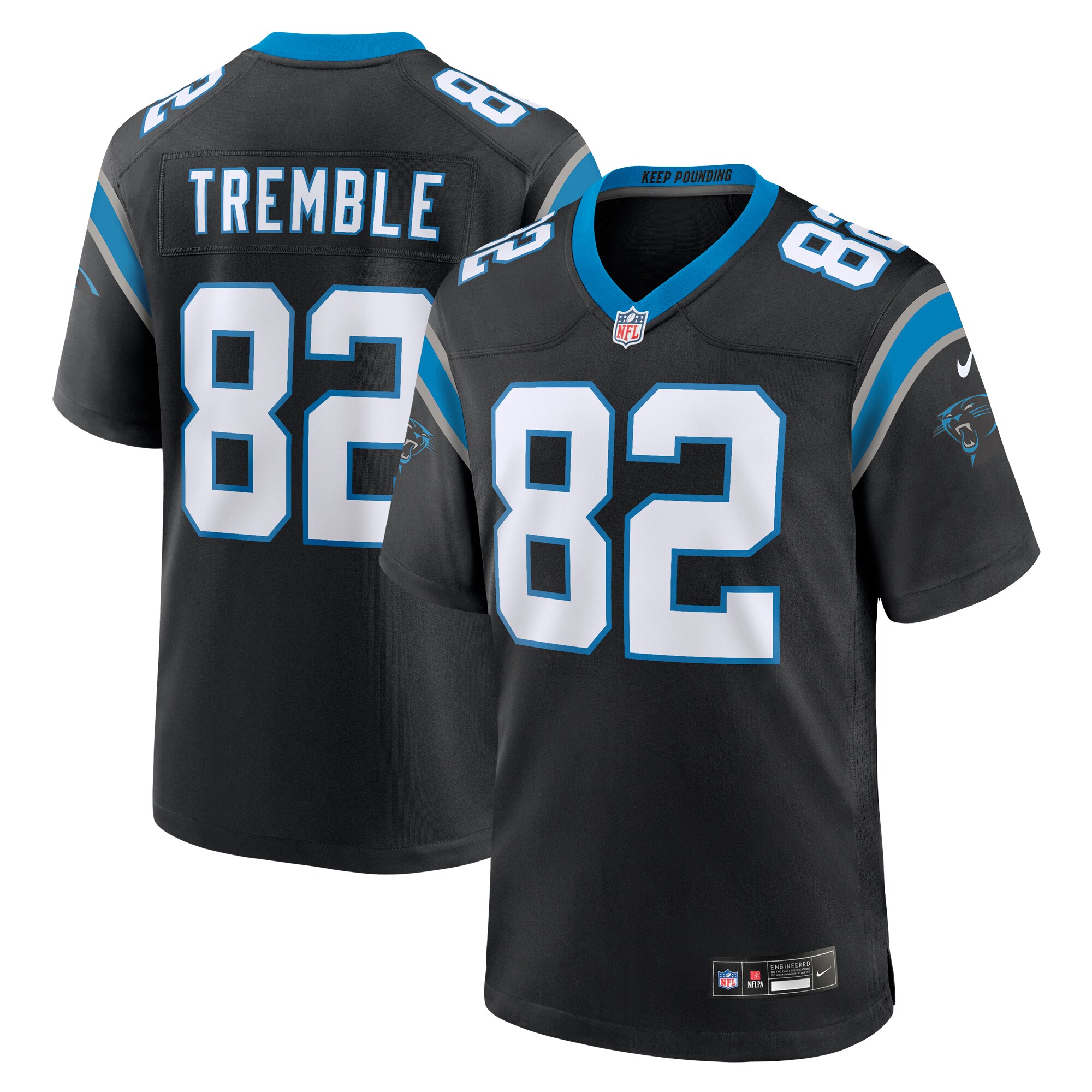 Tommy Tremble Carolina Panthers  Team Game Jersey - Black
