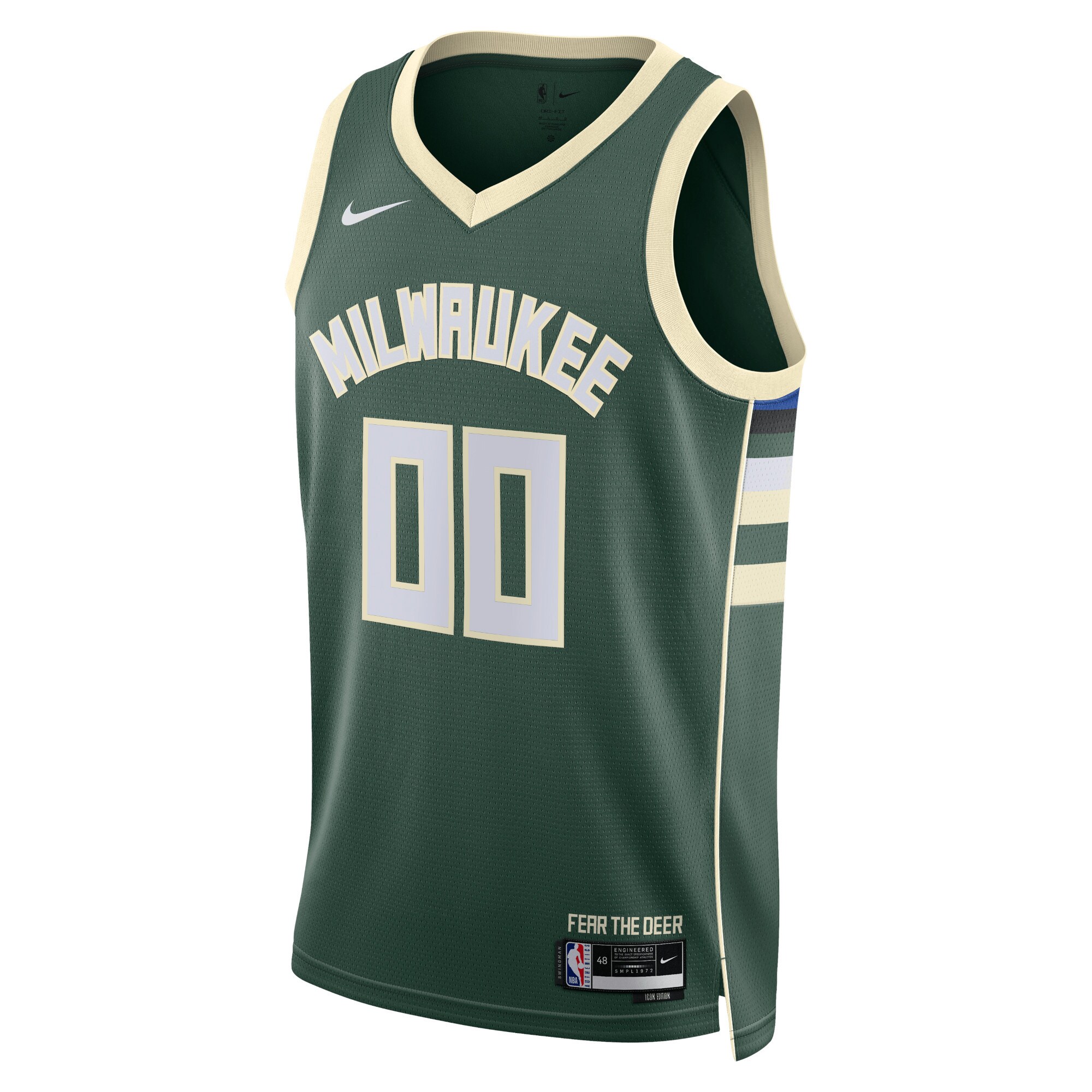 Milwaukee Bucks Unisex Swingman Custom Jersey Hunter Green - Icon Edition