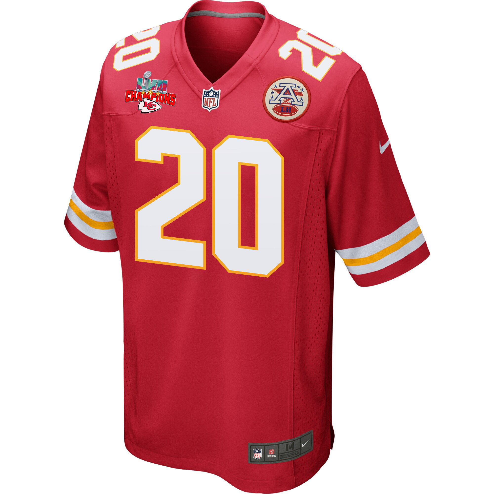 Justin Reid 20 Kansas City Chiefs Super Bowl LVII Champions 3 Stars Men Game Jersey - Red