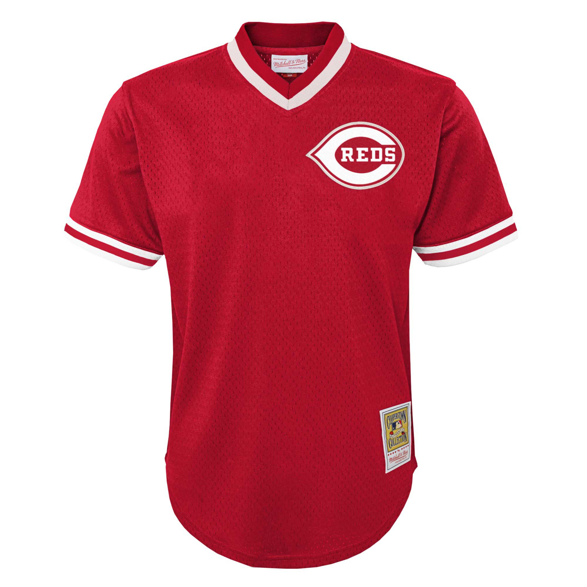 Johnny Bench Cincinnati Reds Mitchell & Ness Youth Cooperstown CollectionMesh Batting Practice Jersey - Red