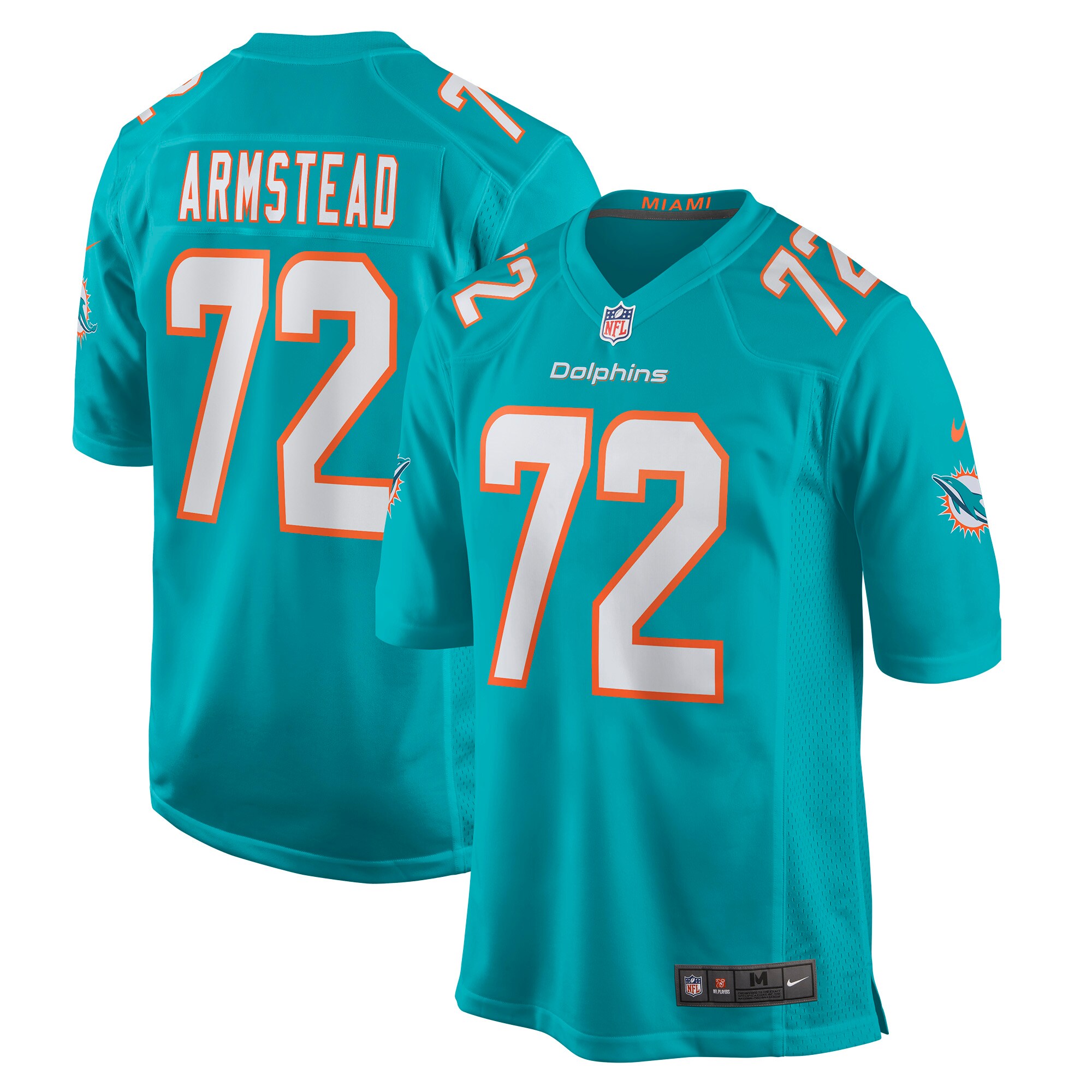 Terron Armstead Miami Dolphins  Game Jersey - Aqua