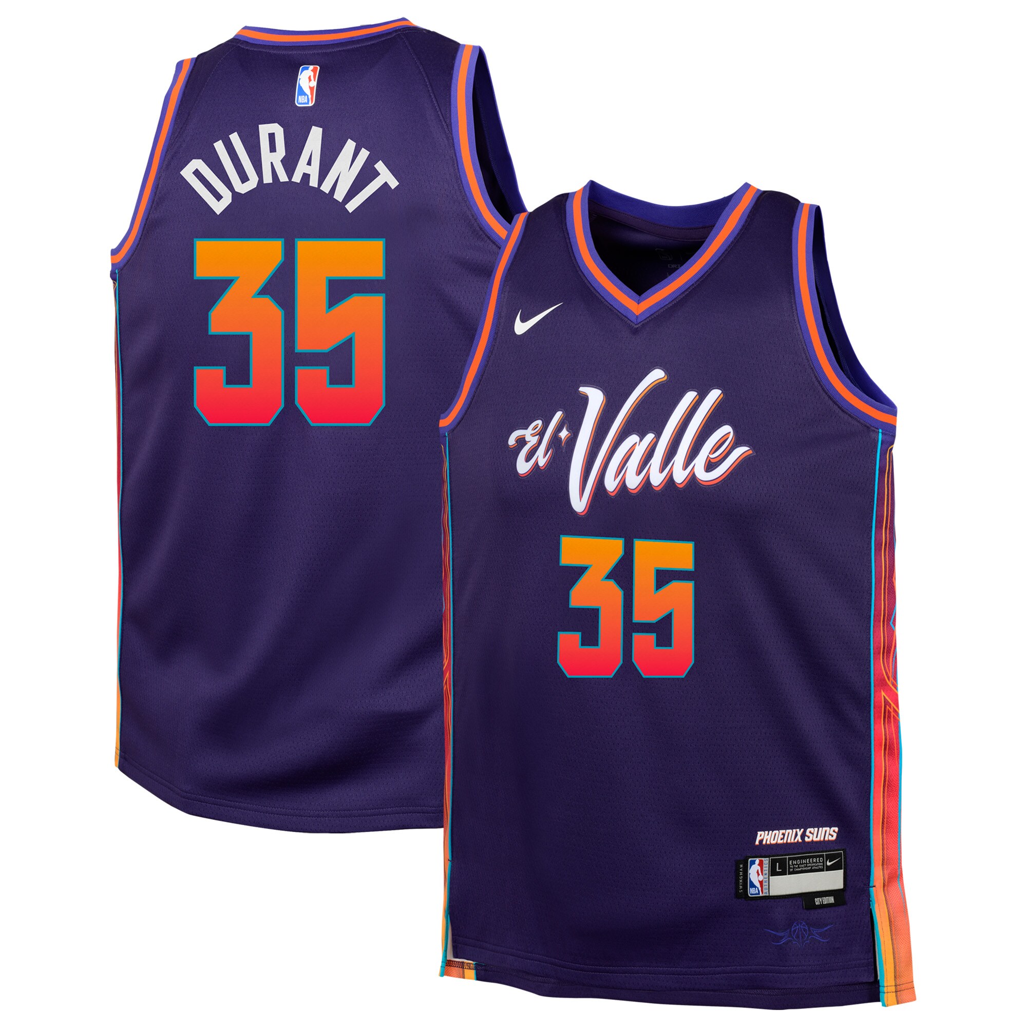 Kevin Durant Phoenix Suns Youth Swingman Replica Jersey - City Edition - Purple
