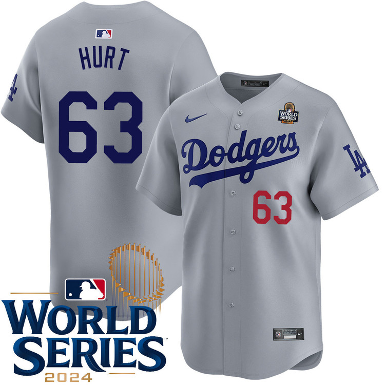 Kyle Hurt Los Angeles Dodgers Alternate Road Limited World Series Jersey