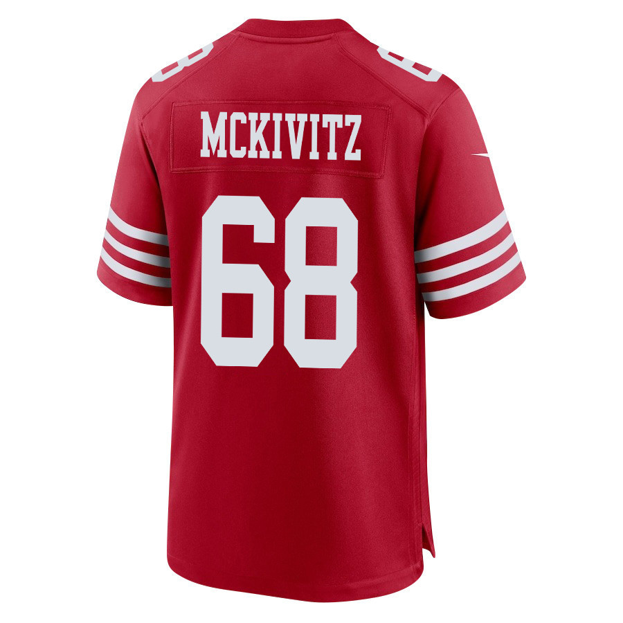Colton McKivitz 68 San Francisco 49ers Super Bowl LVIII Patch Game Men Jersey - Scarlet