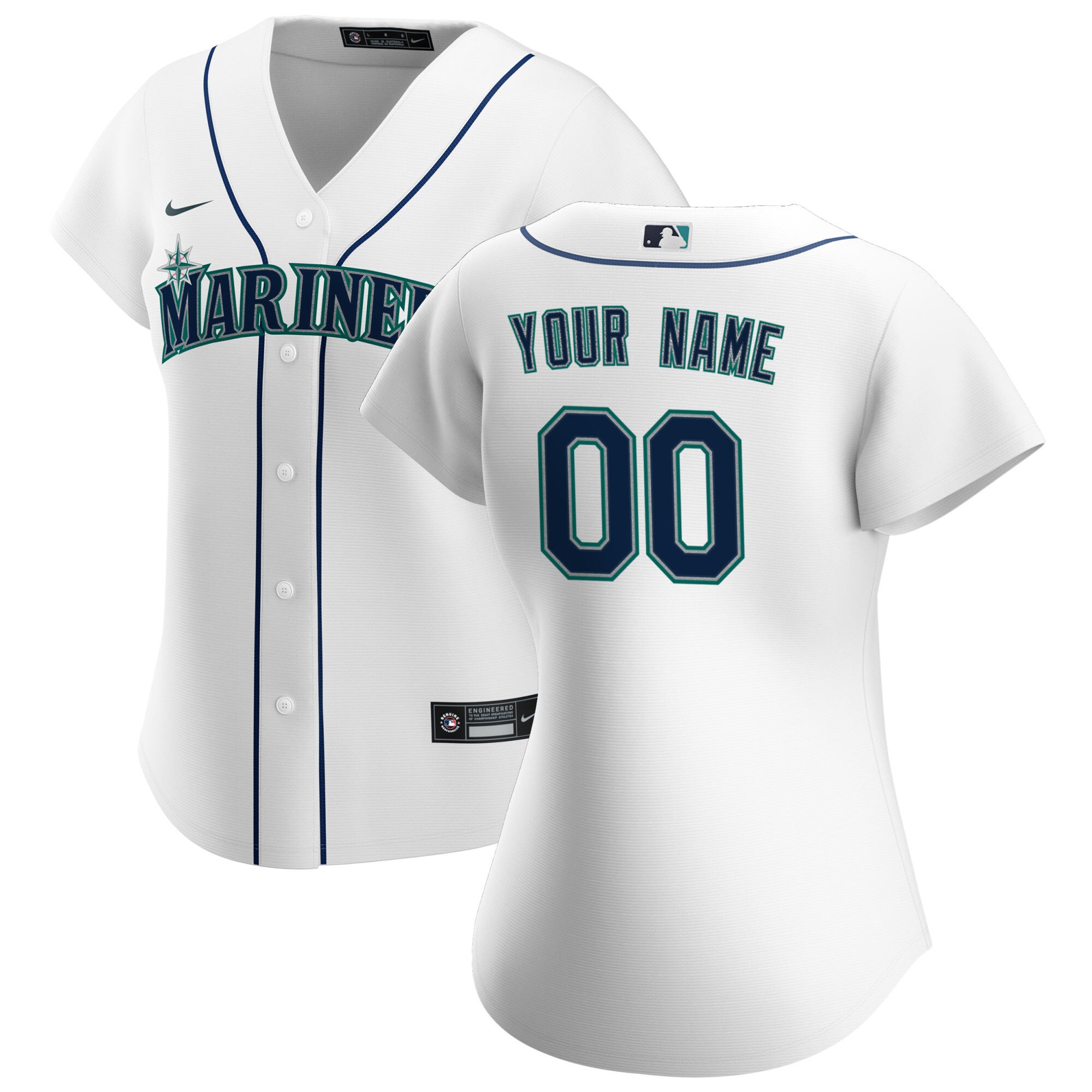 Seattle Mariners  Women's Home Replica Custom Jersey - White