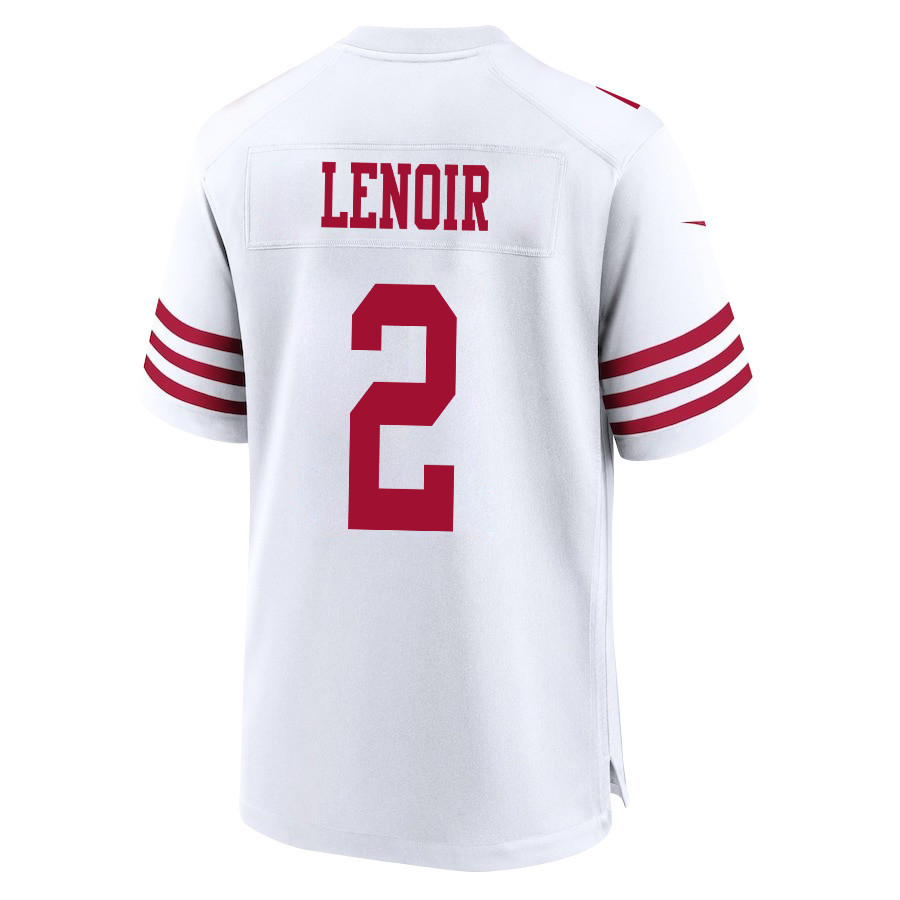 Deommodore Lenoir 2 San Francisco 49ers Super Bowl LVIII Patch Game Men Jersey - White