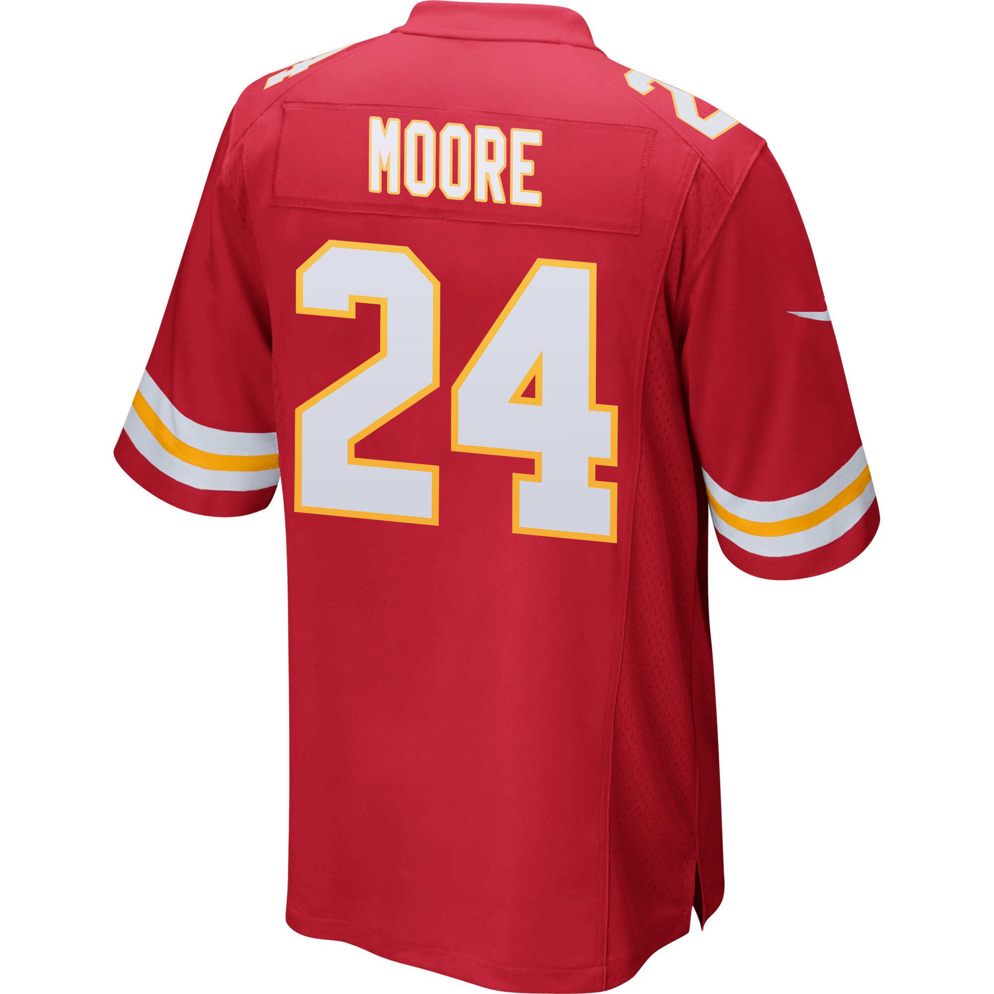 Skyy Moore 24 Kansas City Chiefs Super Bowl LVIII Patch Game Men Jersey - Red