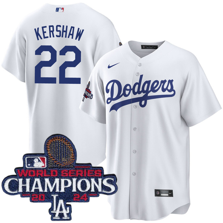 Clayton Kershaw Los Angeles Dodgers Home World Series Champions Jersey