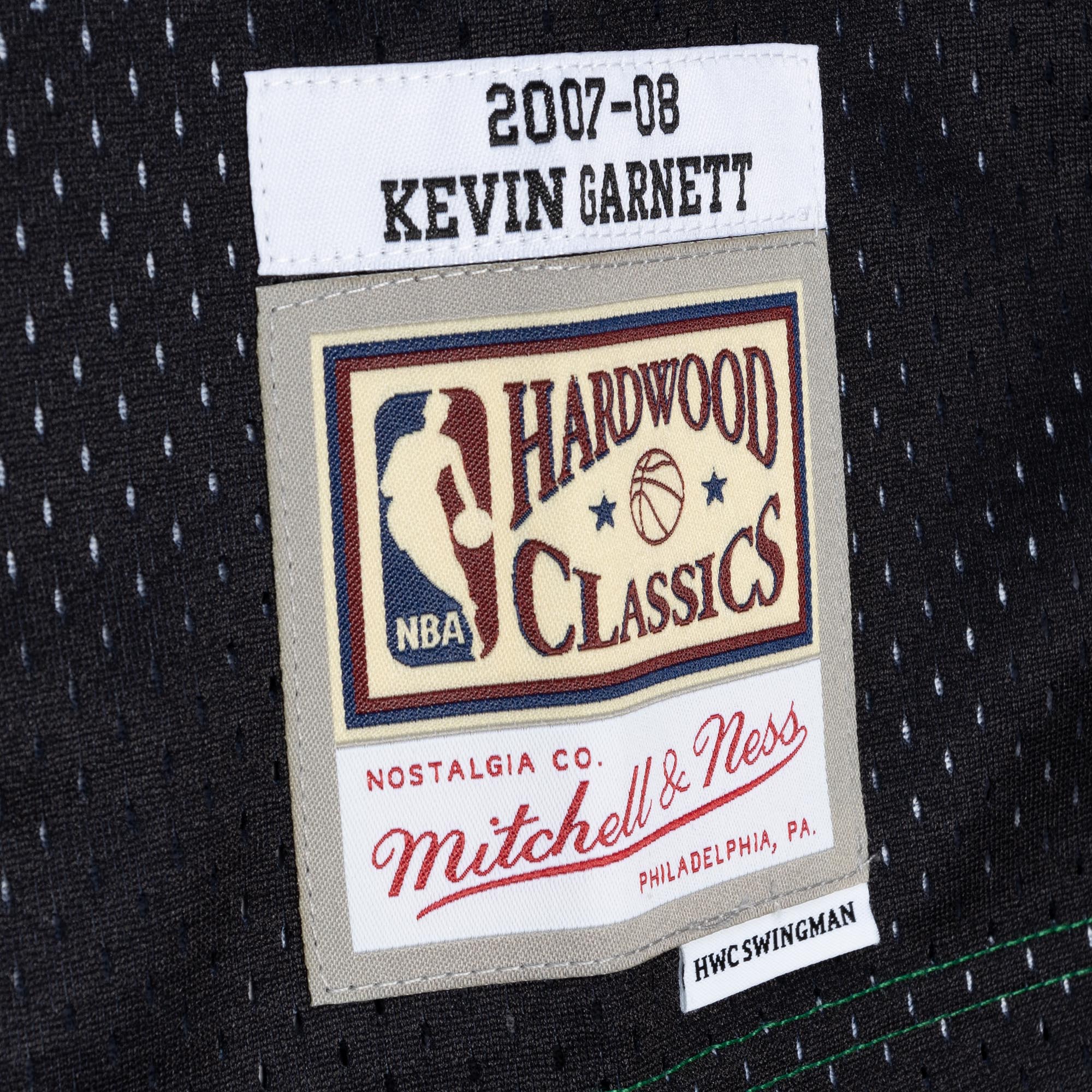Kevin Garnett Boston Celtics Mitchell & Ness Hardwood Classics 2007\/08 Split Swingman Jersey - Black\/Kelly Green