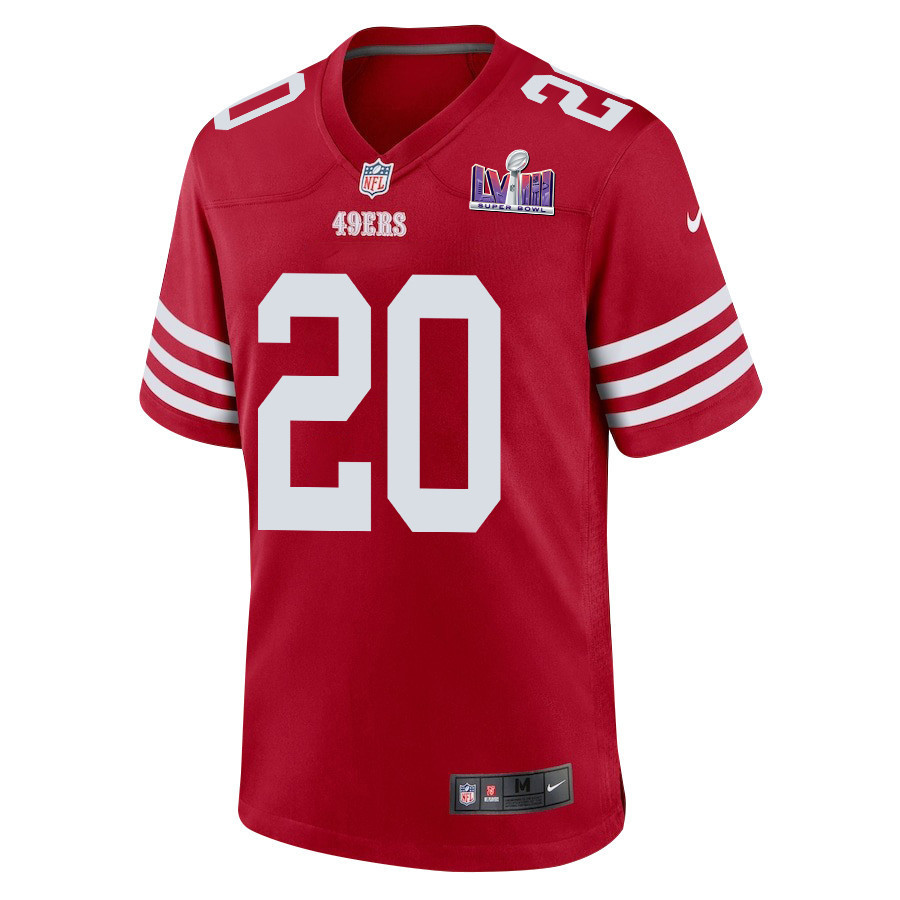 Ambry Thomas 20 San Francisco 49ers Super Bowl LVIII Patch Game Men Jersey - Scarlet