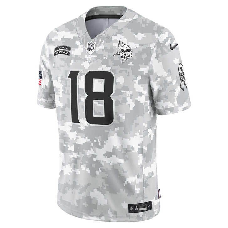 Justin Jefferson Minnesota Vikings 2024 Salute to Service Limited Jersey - Arctic Camo