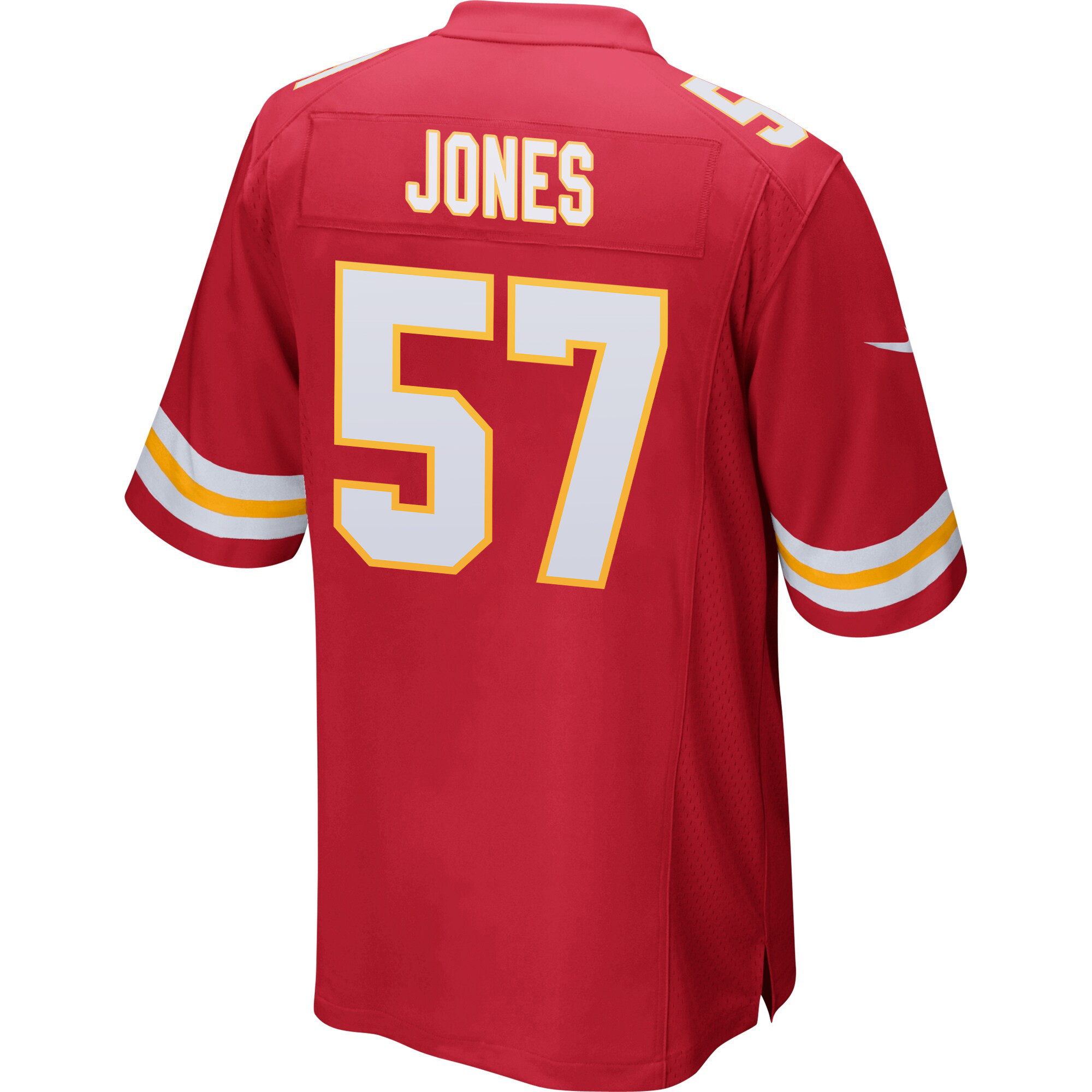 Truman Jones 57 Kansas City Chiefs Super Bowl LVIII Patch Game Men Jersey - Red