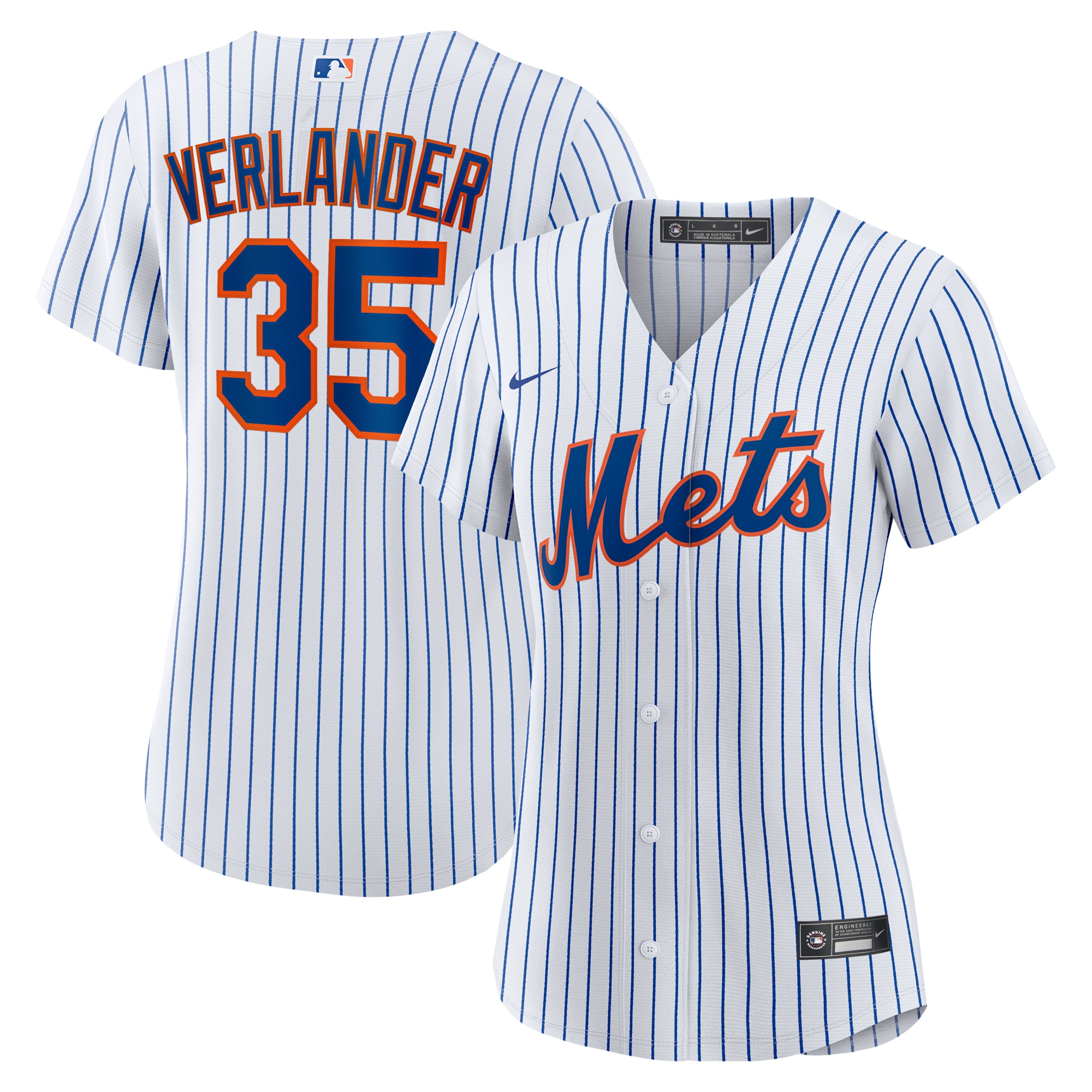 Justin Verlander New York Mets Women's Home Replica Player Jersey - White\/Royal