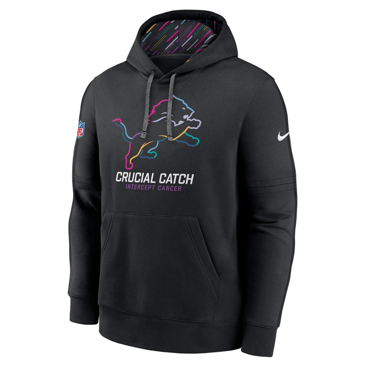 Detroit Lions 2024 Crucial Catch Club Pullover Hoodie - Black