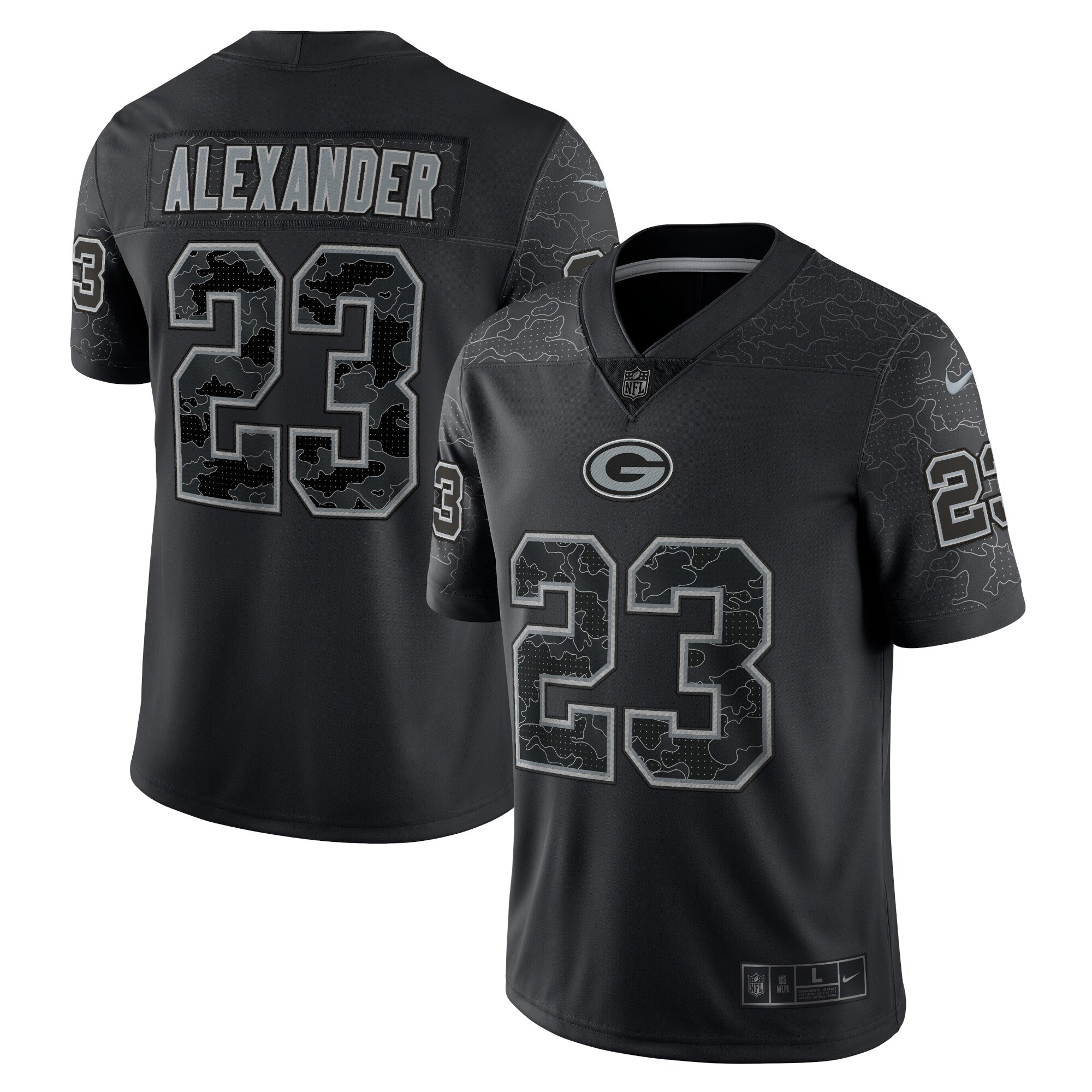 Jaire Alexander Green Bay Packers  RFLCTV Limited Jersey - Black