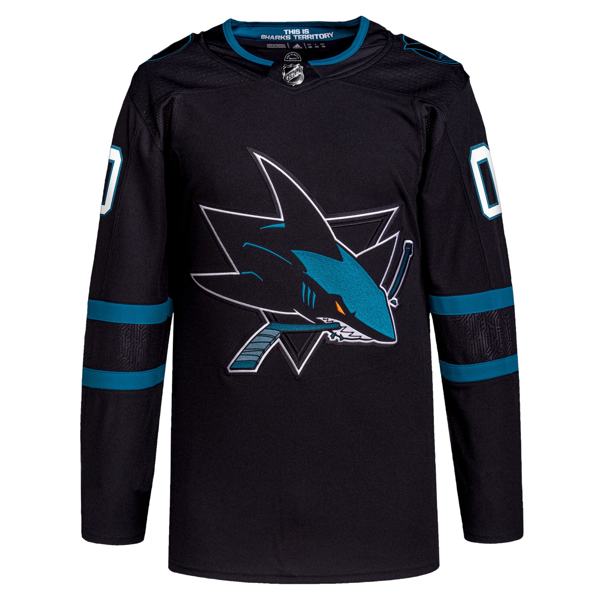 San Jose Sharks adidas Alternate Primegreen Authentic Custom Jersey - Black