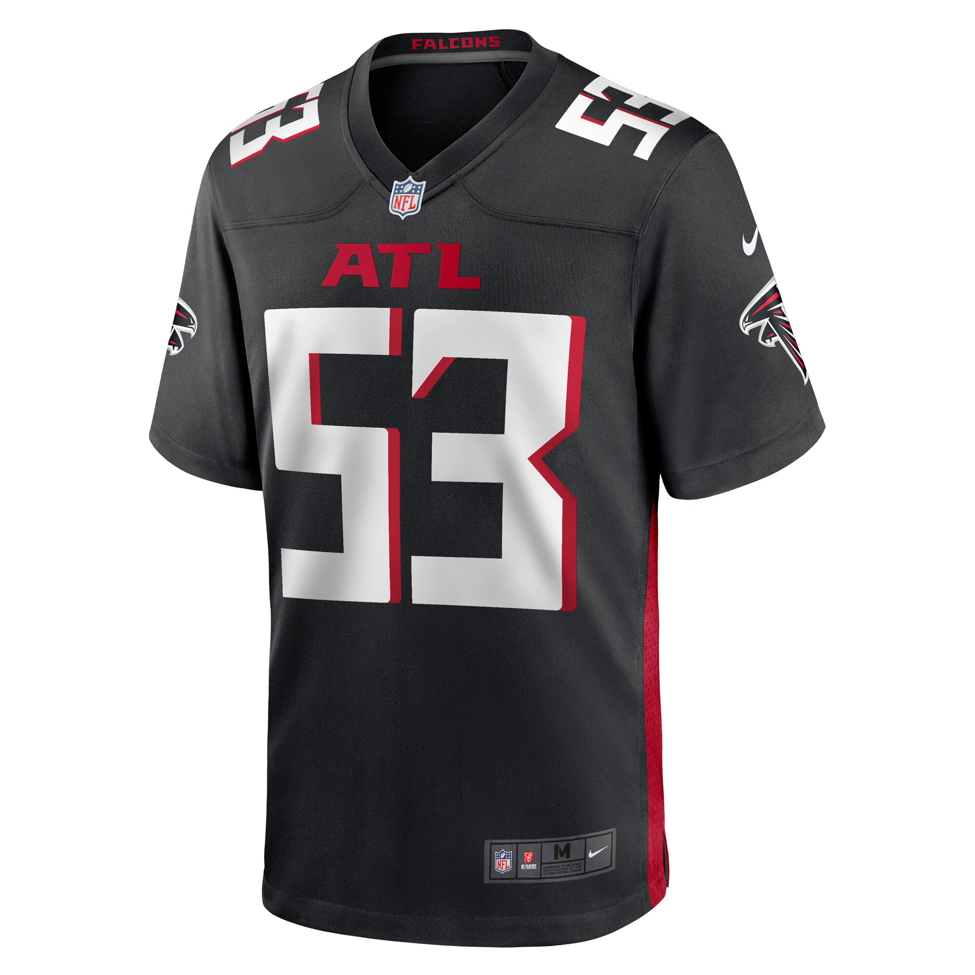 Nate Landman Atlanta Falcons  Team Game Jersey -  Black