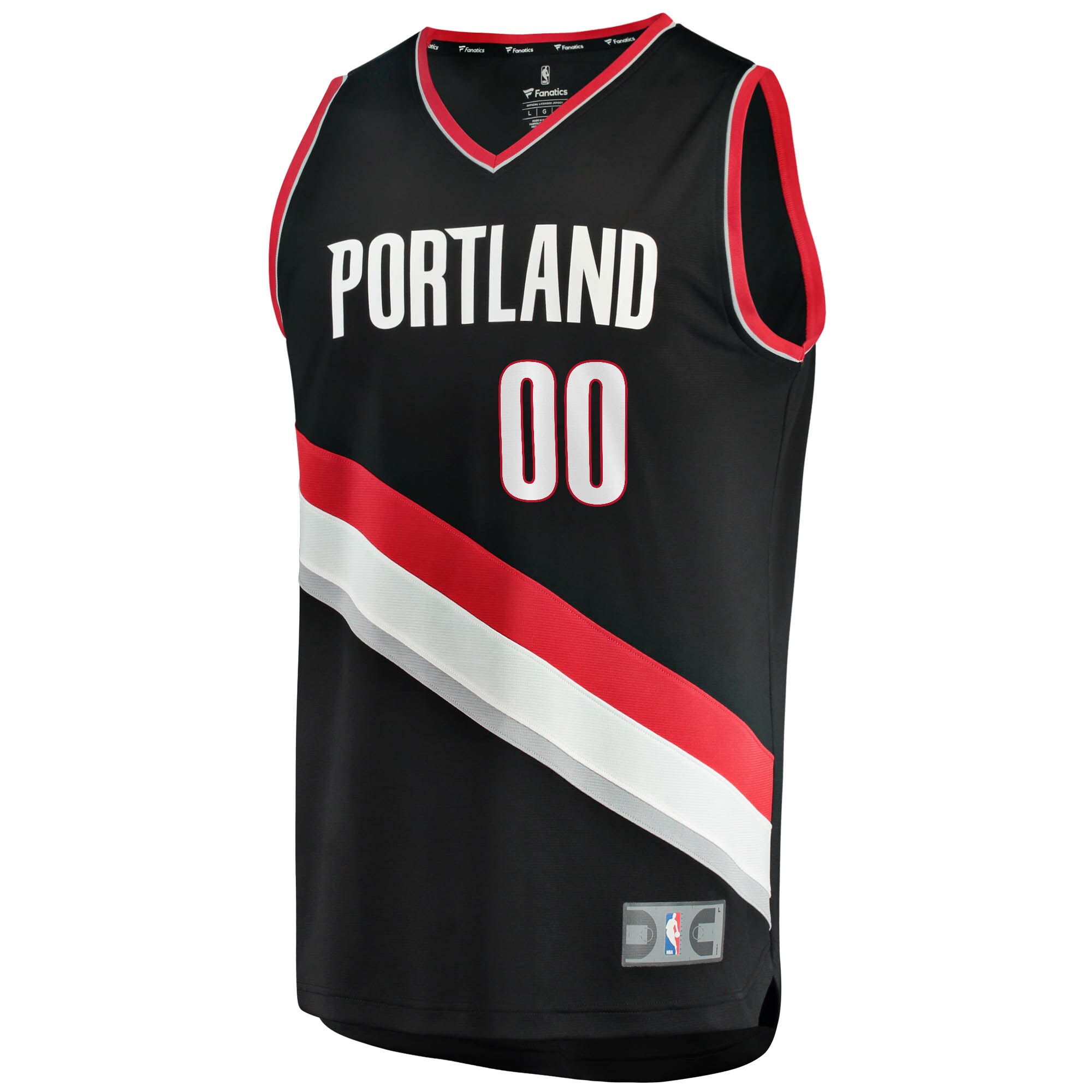 Portland Trail Blazers Fanatics Fast Break Custom Replica Jersey Black - Icon Edition